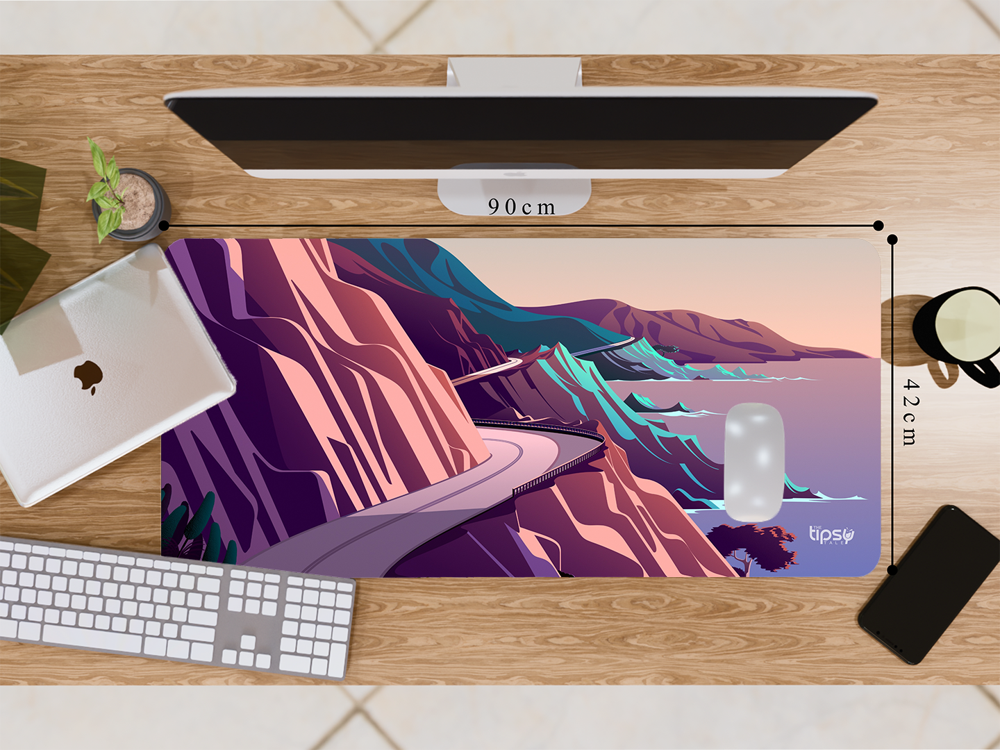 "Scenic Road Illustration" Gaming Mousepad Elevate Your Gaming Experience