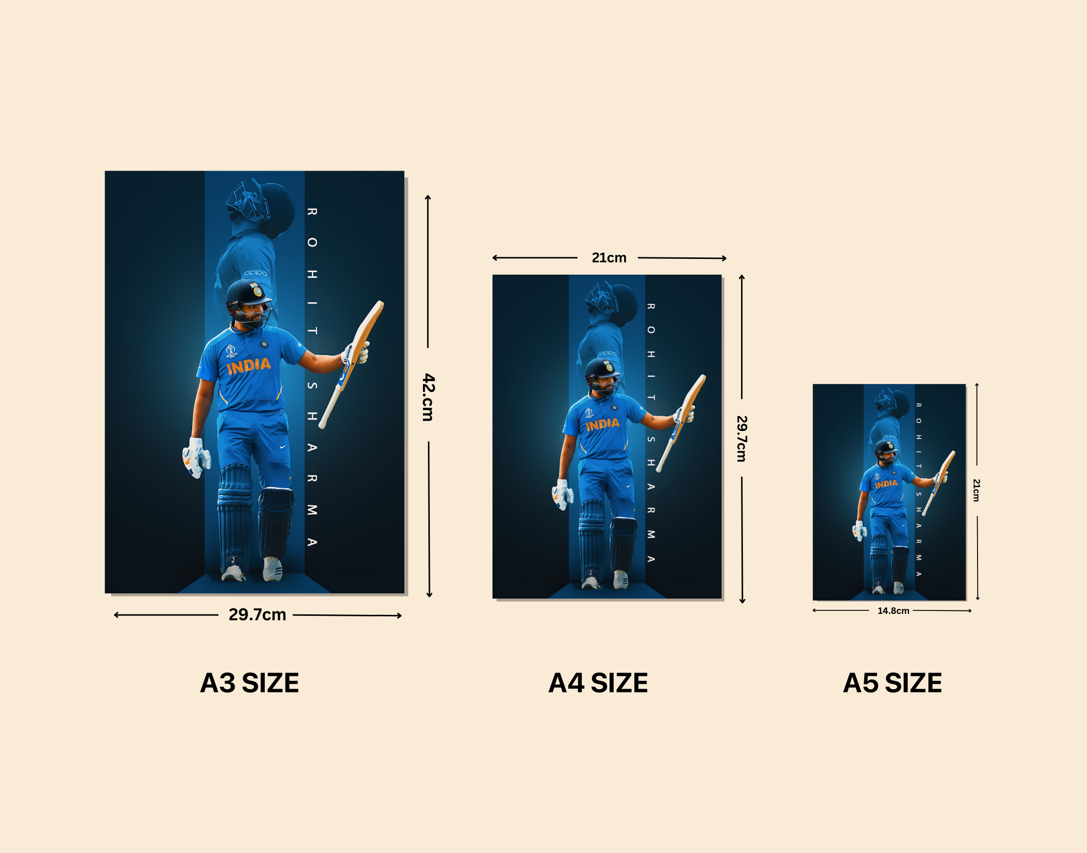 "Rohit Sharma- Hitman"- Shiny & Sturdy Metallic Poster Art That Pops & Sticks
