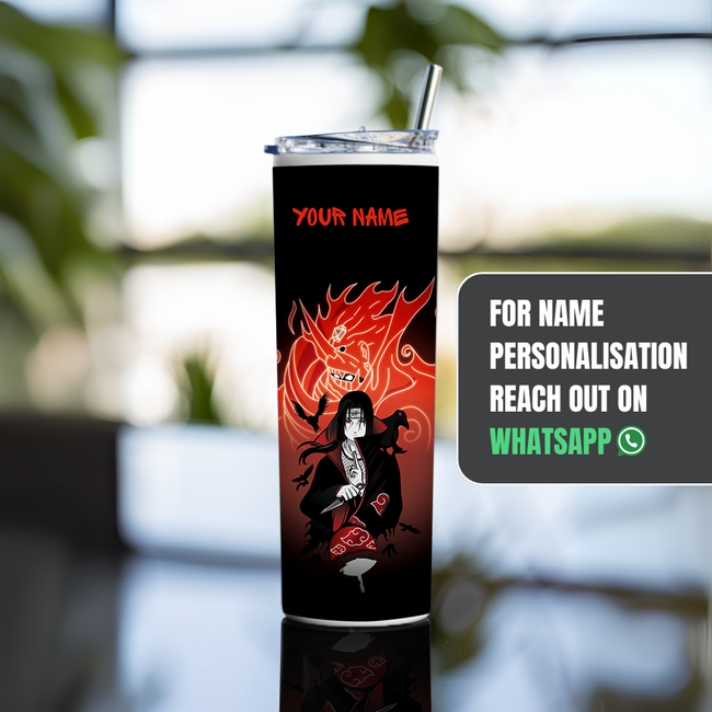 "ITACHI UCHIHA - THE OG POWER" Tumbler with Metal Straw