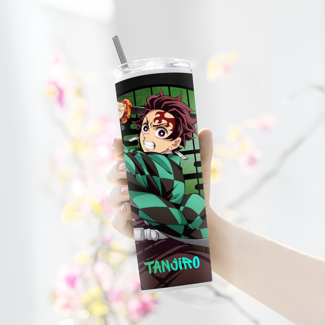 "TANJIRO KAMADO - THE OG DEMON SLAYER" Tumbler with Metal Straw