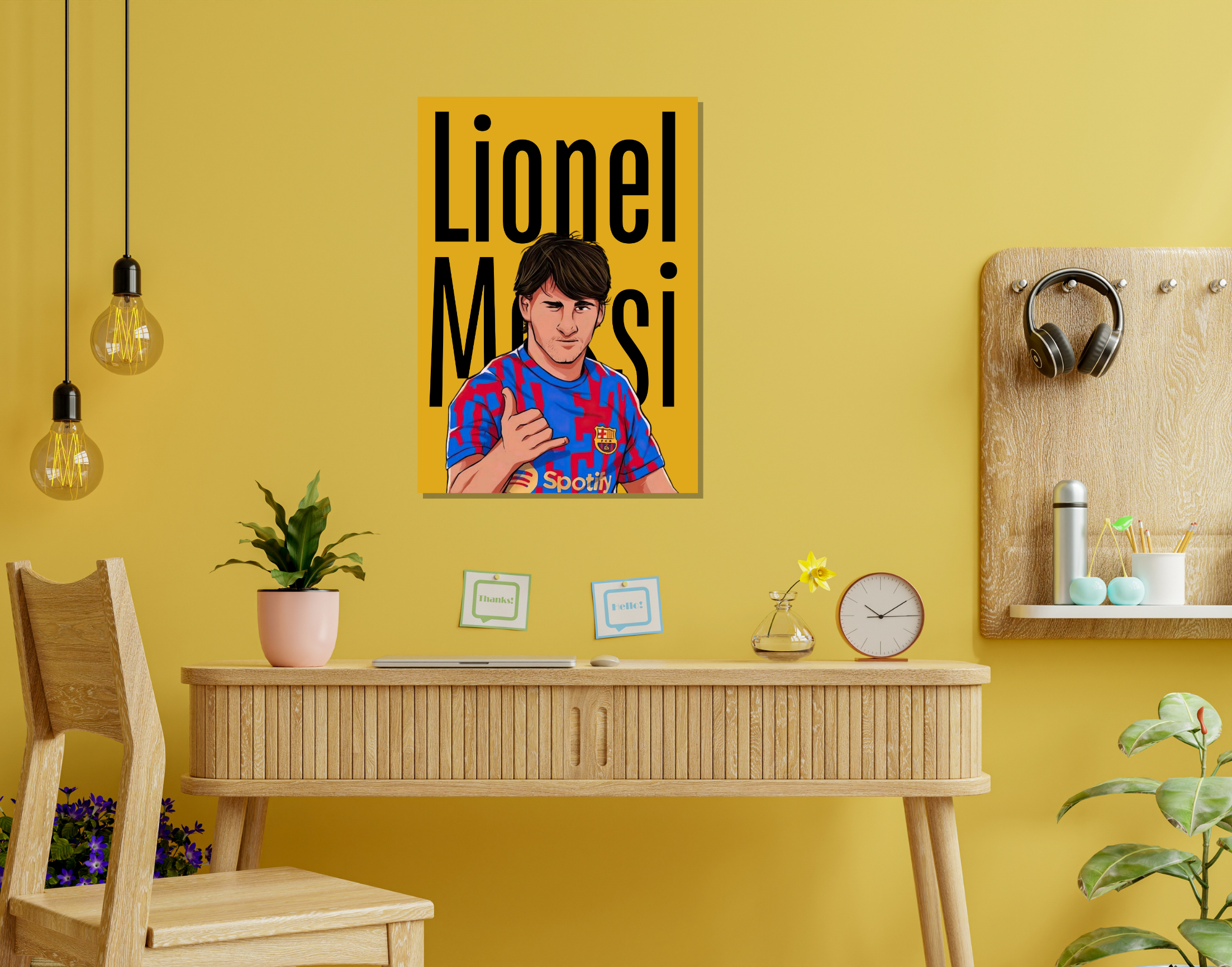 "Lionel Messi- Barcelona"- Shiny & Sturdy Metallic Poster Art That Pops & Sticks