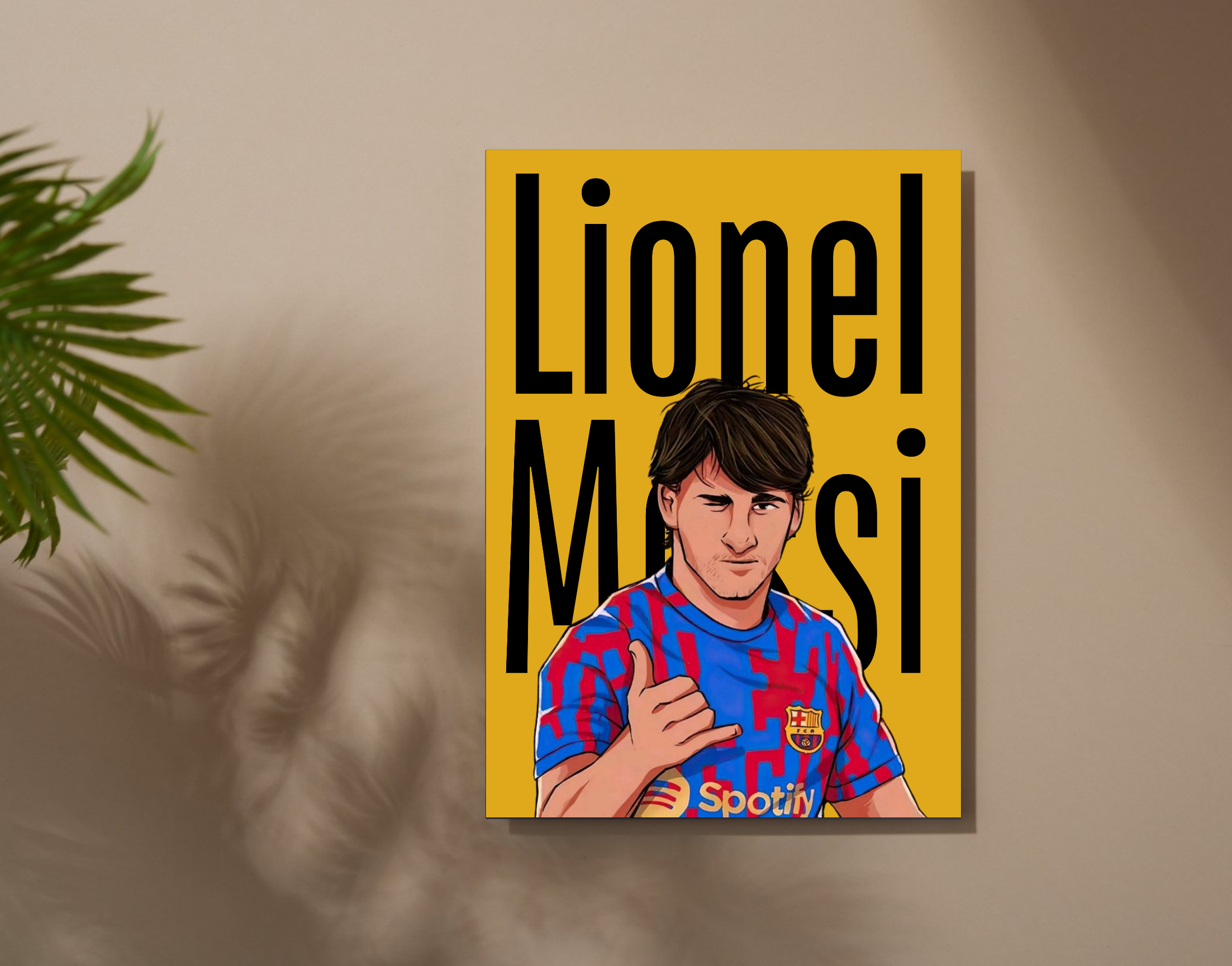 "Lionel Messi- Barcelona"- Shiny & Sturdy Metallic Poster Art That Pops & Sticks
