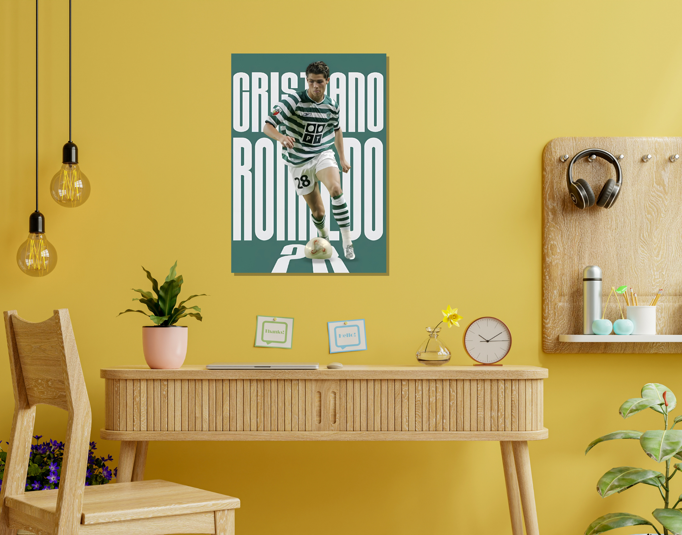 "Cristiano Ronaldo-Sporting CP"- Shiny & Sturdy Metallic Poster Art That Pops & Sticks (Literally!)