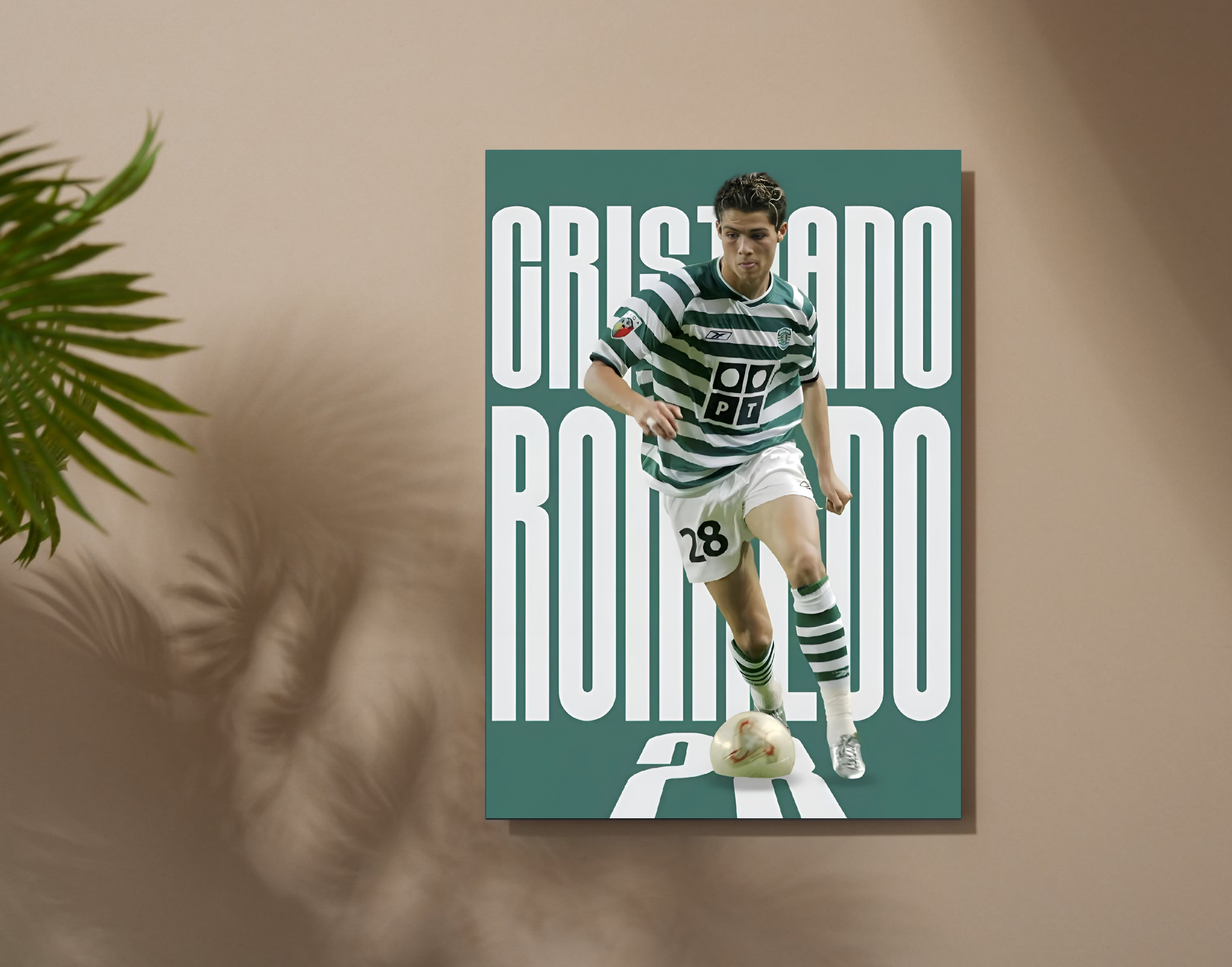 "Cristiano Ronaldo-Sporting CP"- Shiny & Sturdy Metallic Poster Art That Pops & Sticks (Literally!)