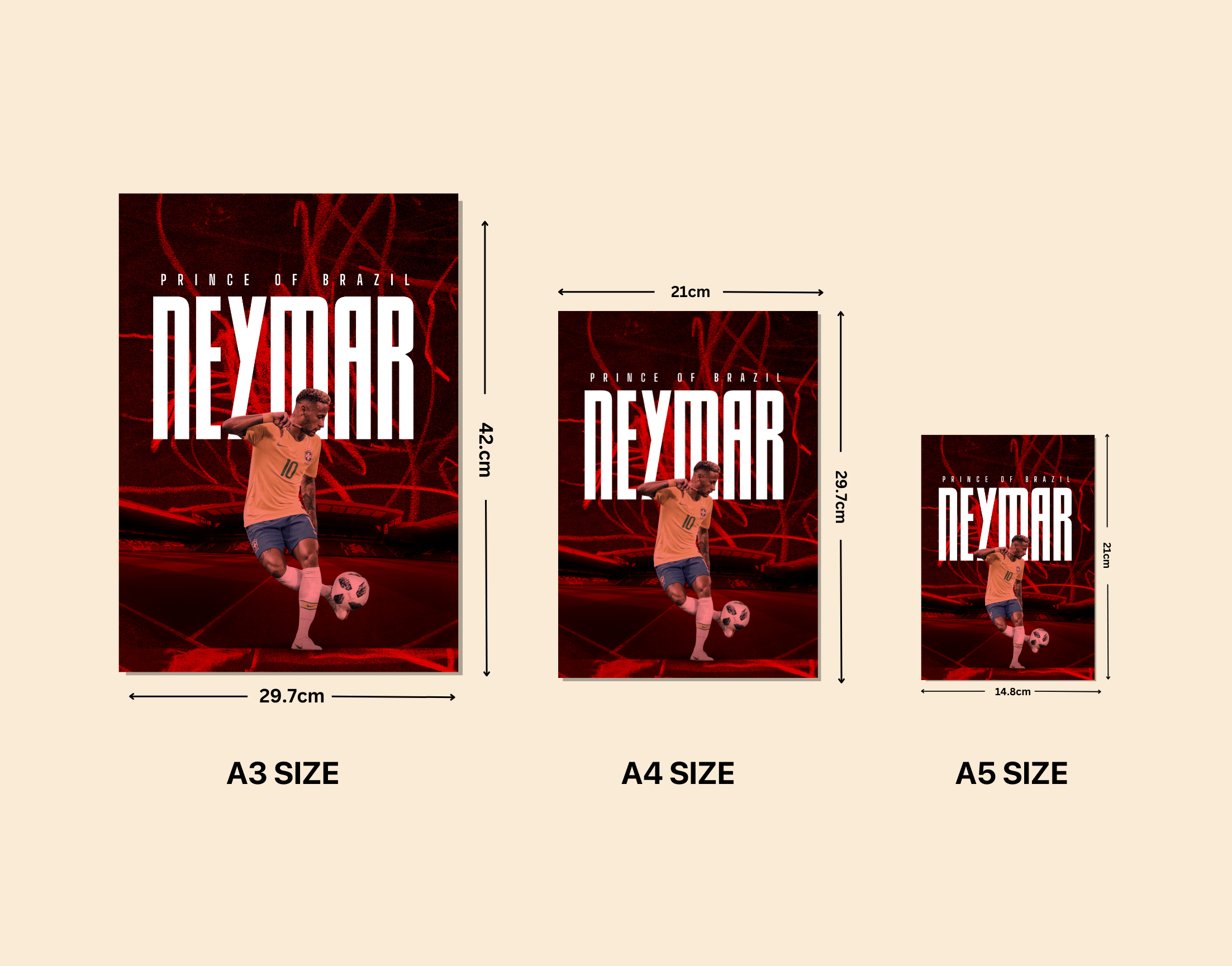 "Prince of Brazil: Neymar"- Shiny & Sturdy Metallic Poster Art That Pops & Sticks