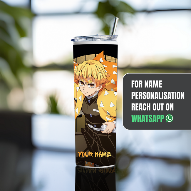 "ZENITSU - THE OG DEMON SLAYER" Tumbler with Metal Straw