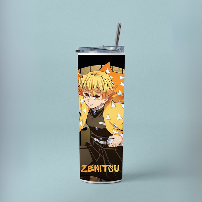 "ZENITSU - THE OG DEMON SLAYER" Tumbler with Metal Straw