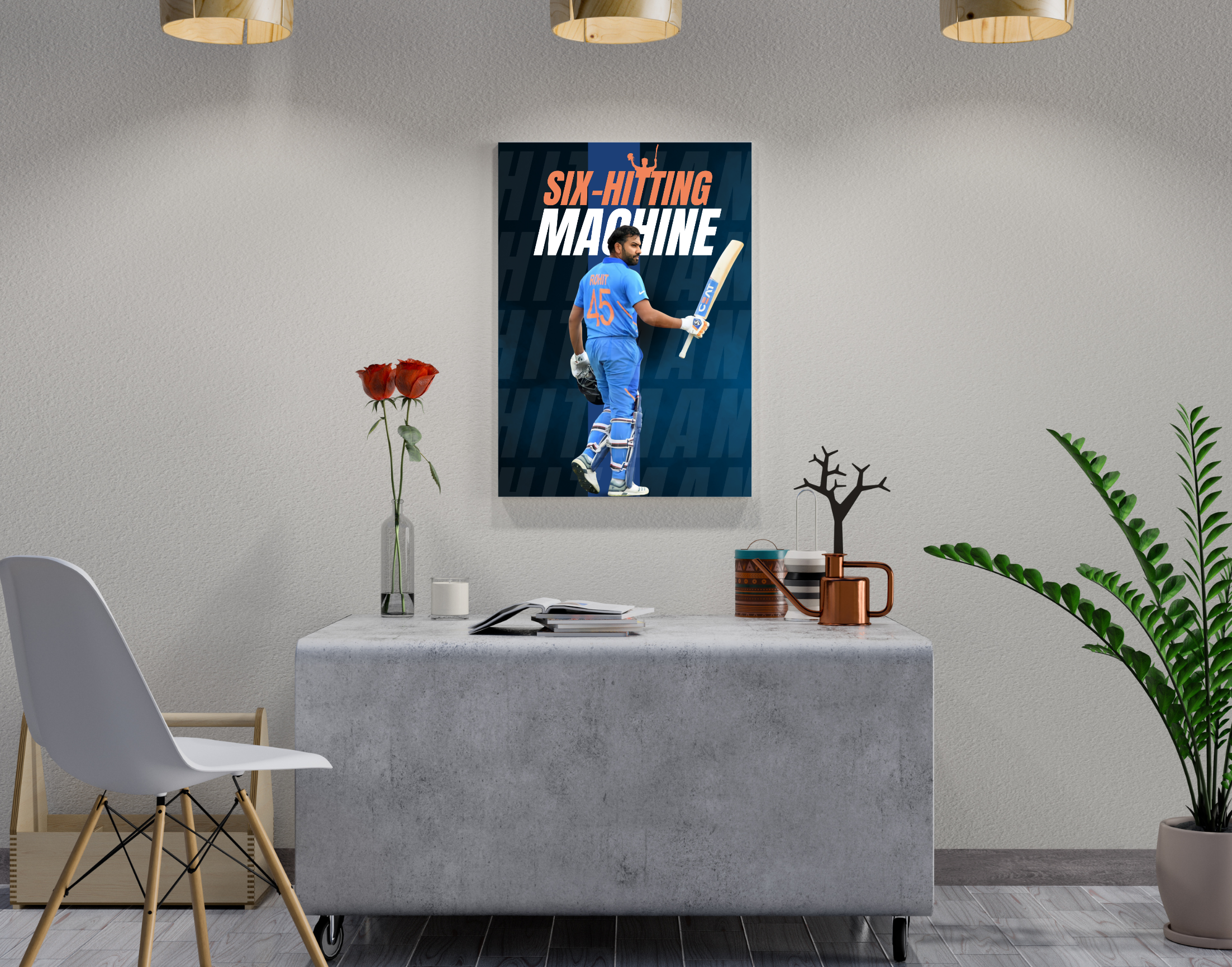 "Rohit Sharma: 36 in a over"- Shiny & Sturdy Metallic Poster Art That Pops & Sticks