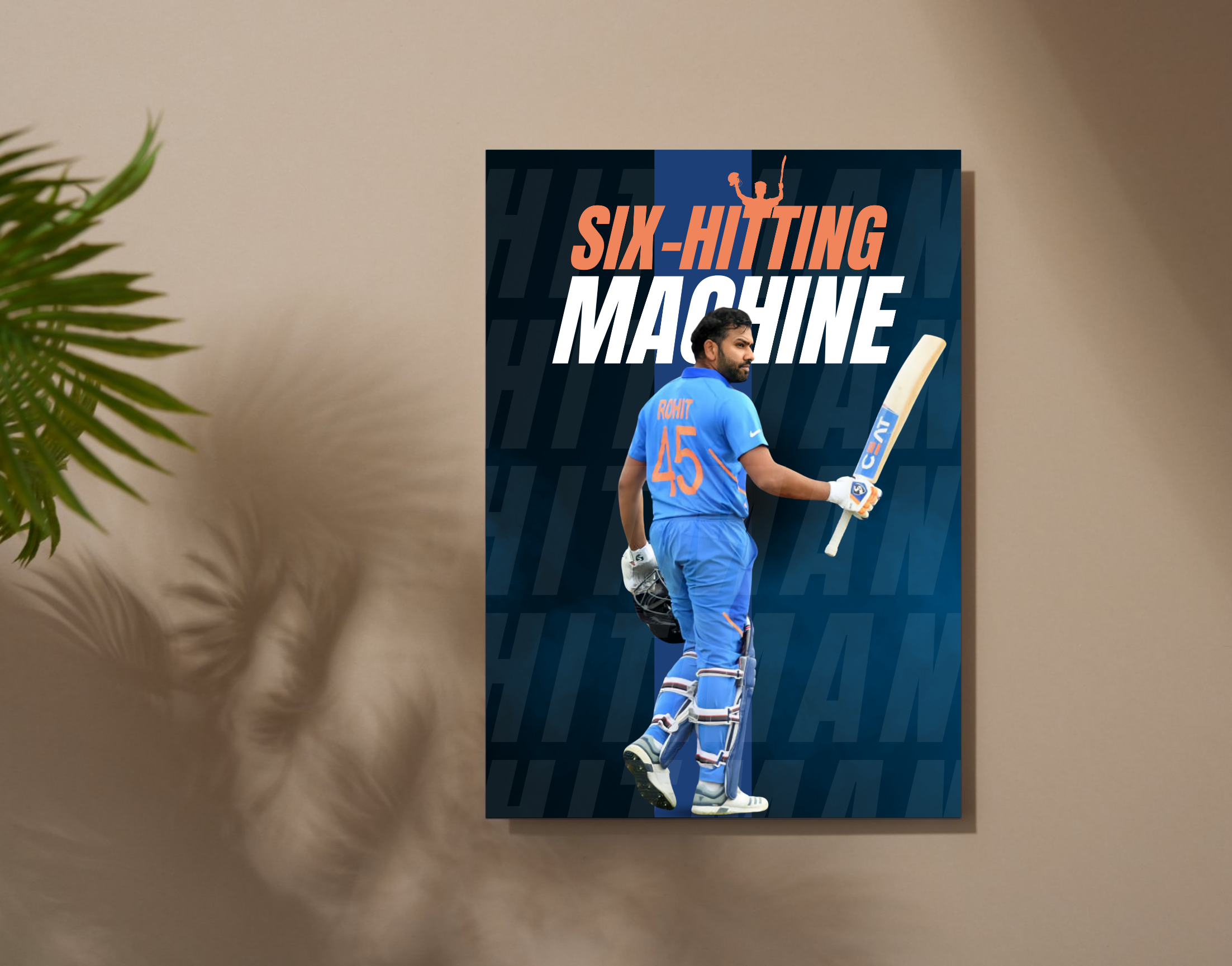 "Rohit Sharma: 36 in a over"- Shiny & Sturdy Metallic Poster Art That Pops & Sticks