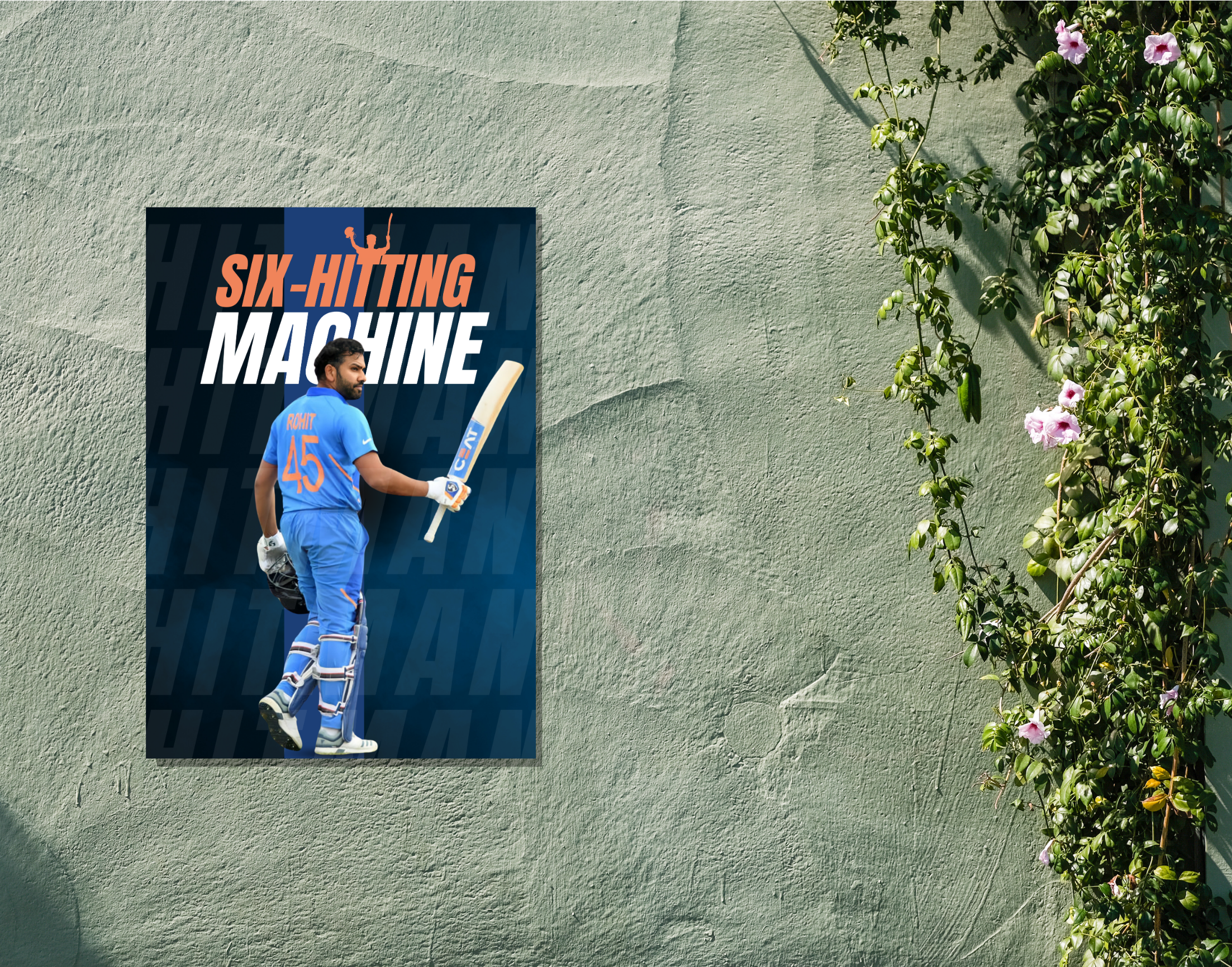 "Rohit Sharma: 36 in a over"- Shiny & Sturdy Metallic Poster Art That Pops & Sticks