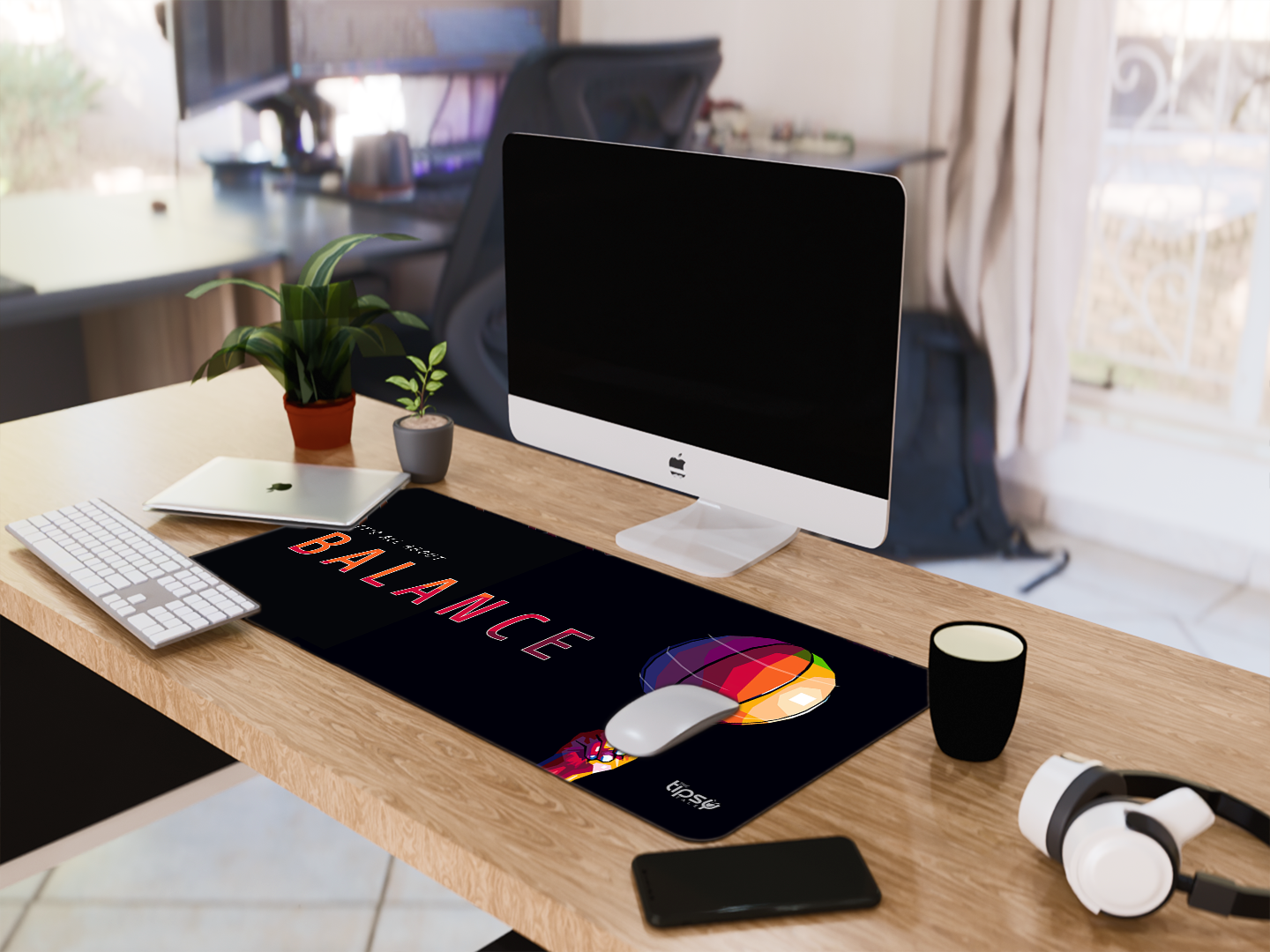 "Basketball Balance" Gaming Mousepad Elevate Your Gaming Experience