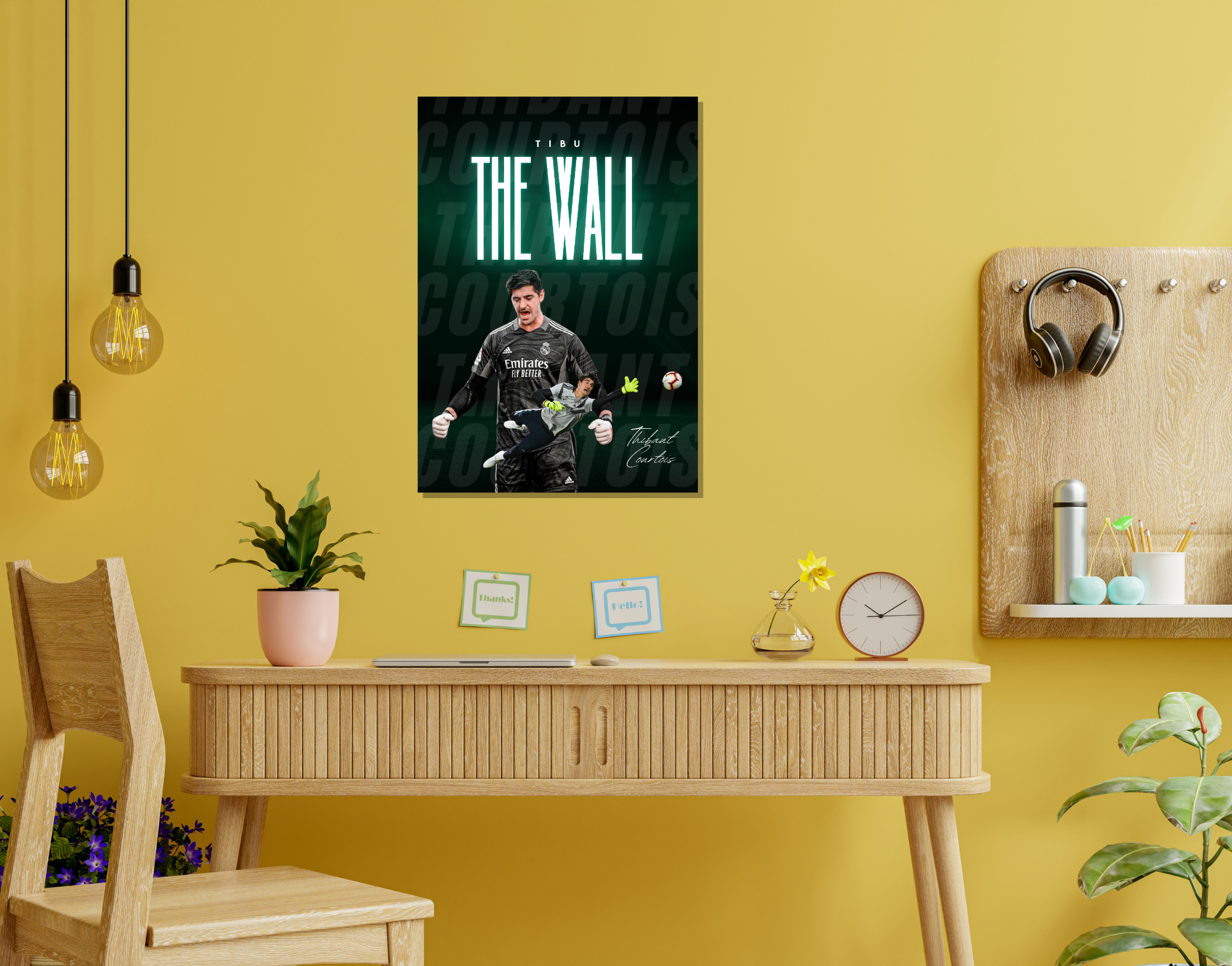 "Thibaut Courtois: The Wall"- Shiny & Sturdy Metallic Poster Art That Pops & Sticks