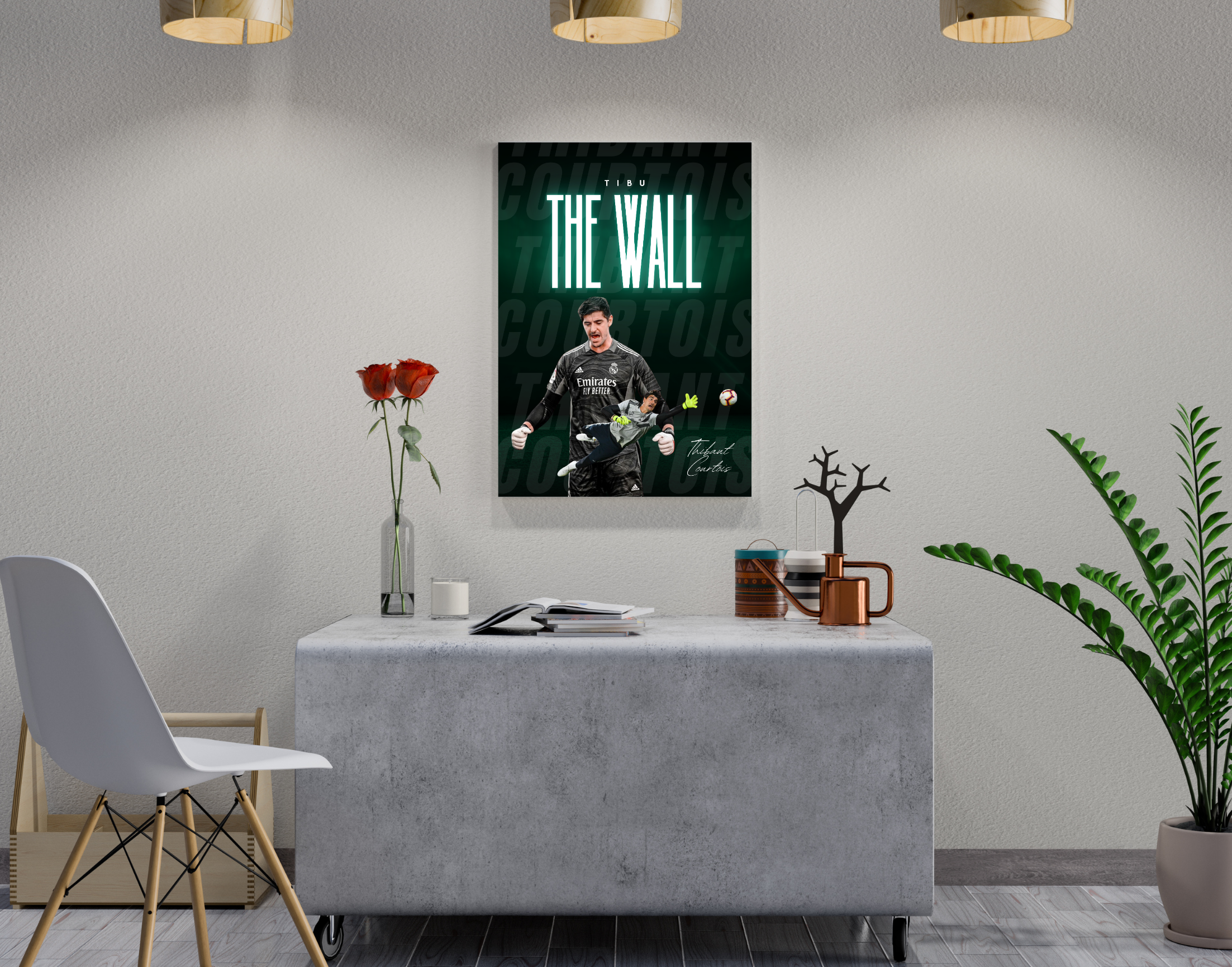 "Thibaut Courtois: The Wall"- Shiny & Sturdy Metallic Poster Art That Pops & Sticks
