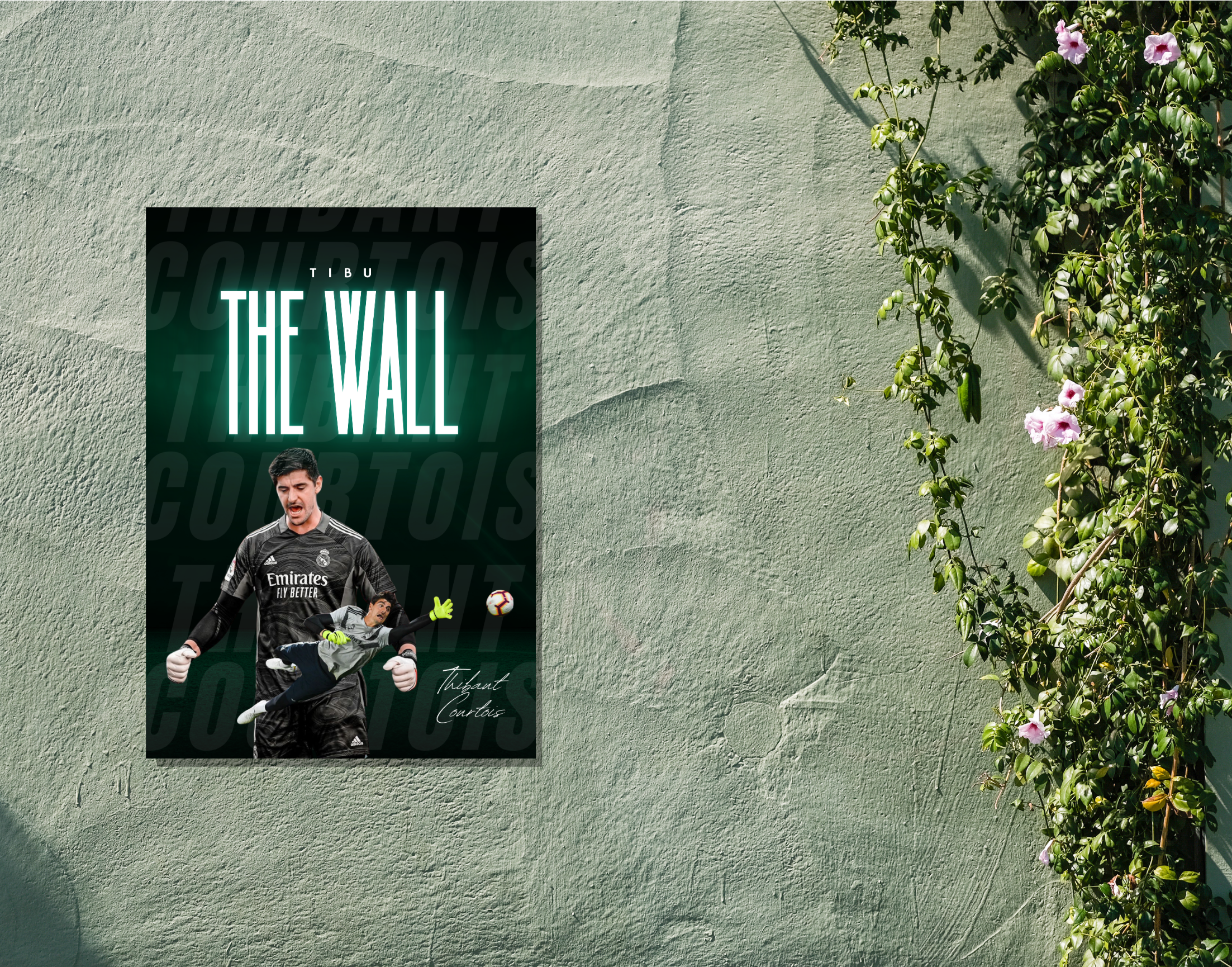 "Thibaut Courtois: The Wall"- Shiny & Sturdy Metallic Poster Art That Pops & Sticks