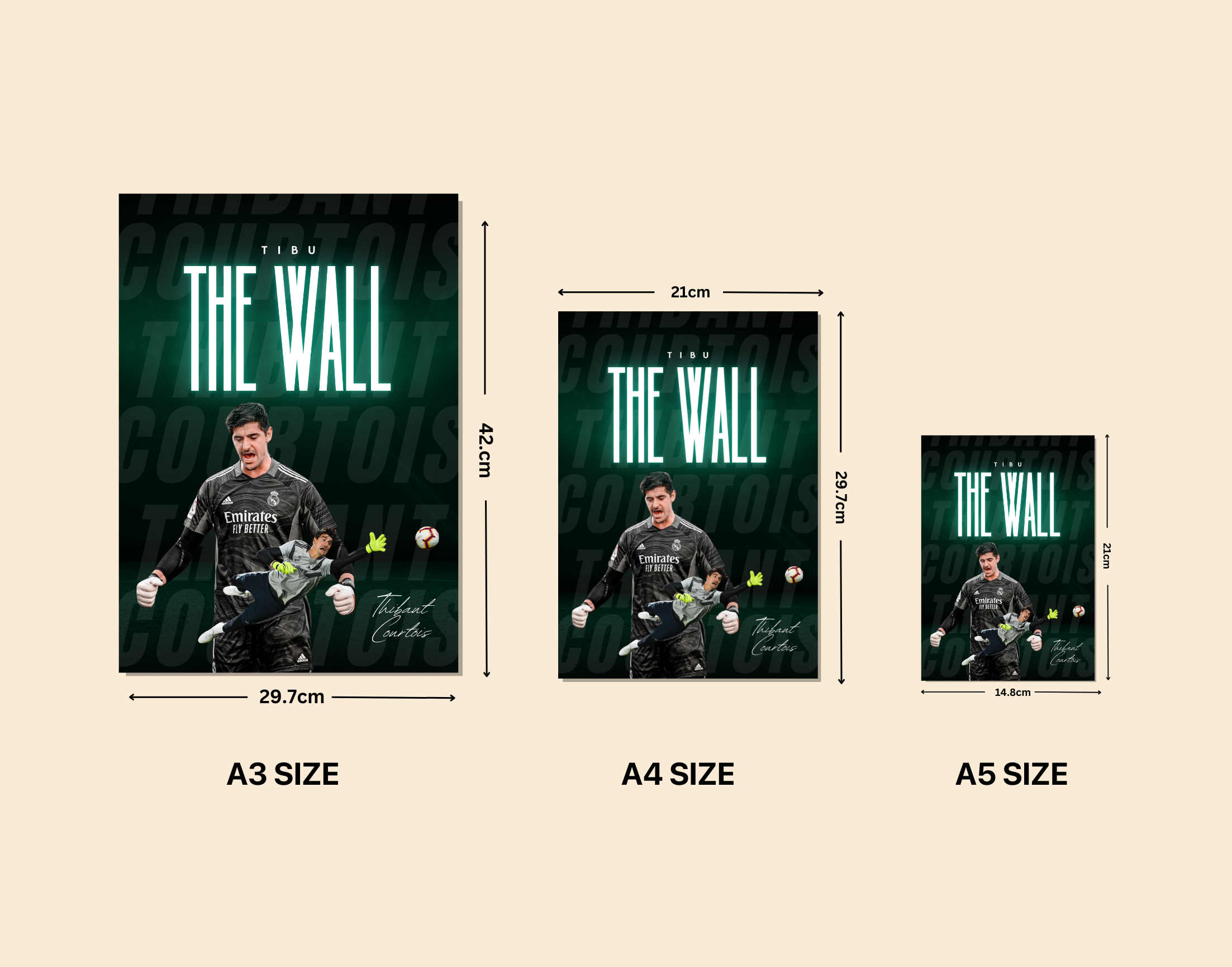 "Thibaut Courtois: The Wall"- Shiny & Sturdy Metallic Poster Art That Pops & Sticks
