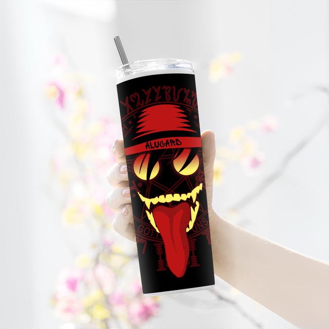 "ALUCARD EVIL LAUGH" Tumbler with Metal Straw