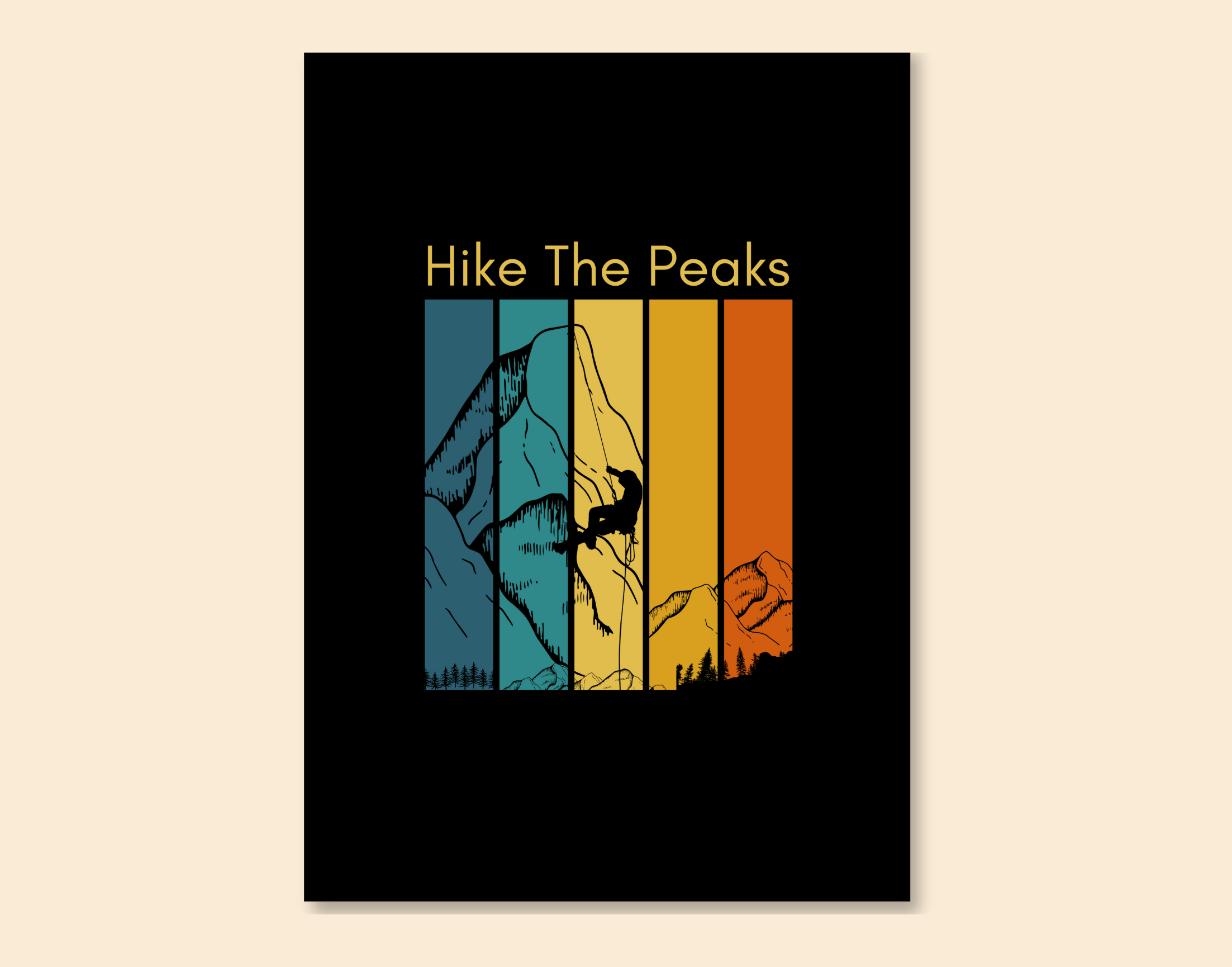 "HIKE THROUGH PEAKS"- Shiny & Sturdy Metallic Poster Art That Pops & Sticks (Literally!)