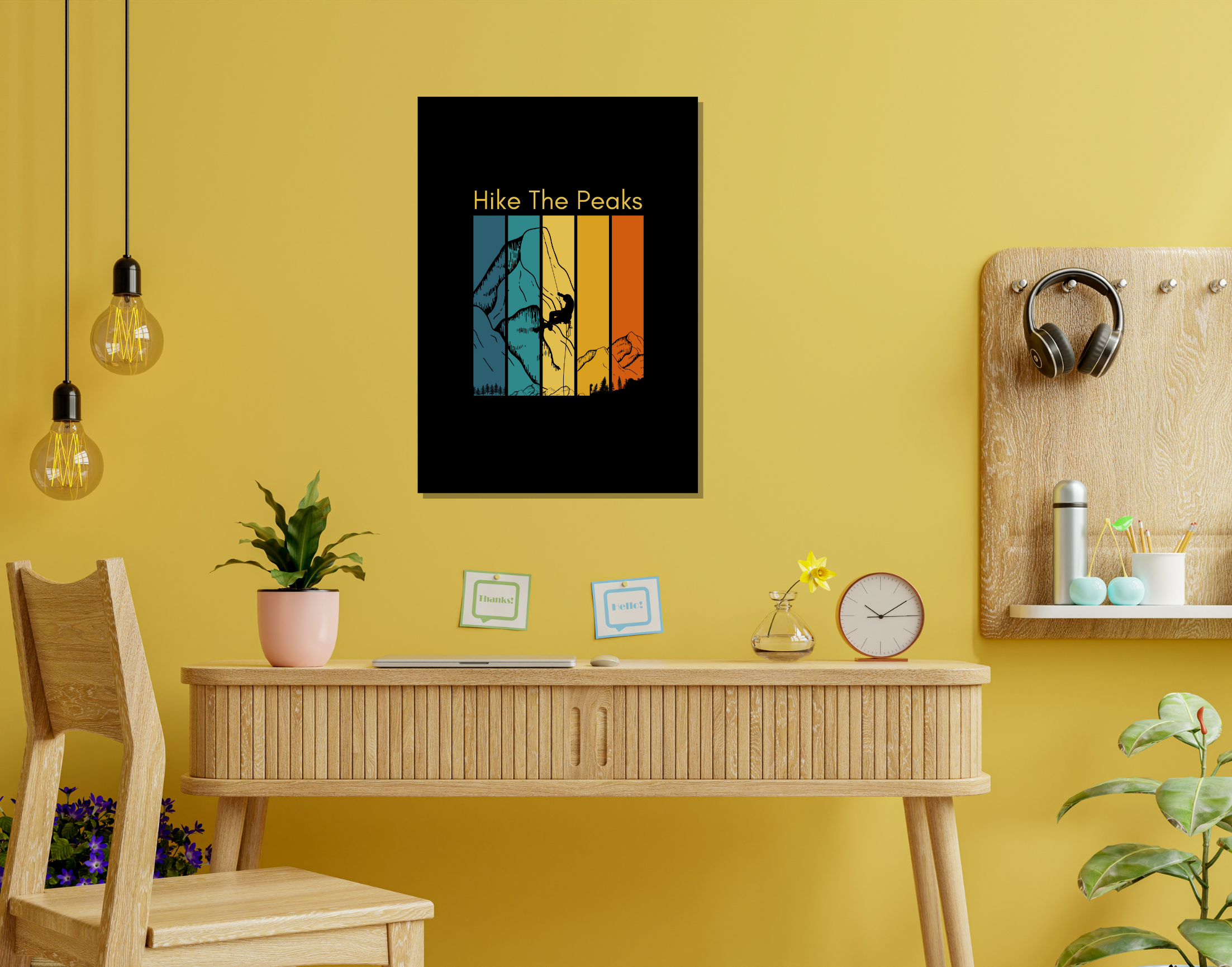 "HIKE THROUGH PEAKS"- Shiny & Sturdy Metallic Poster Art That Pops & Sticks (Literally!)