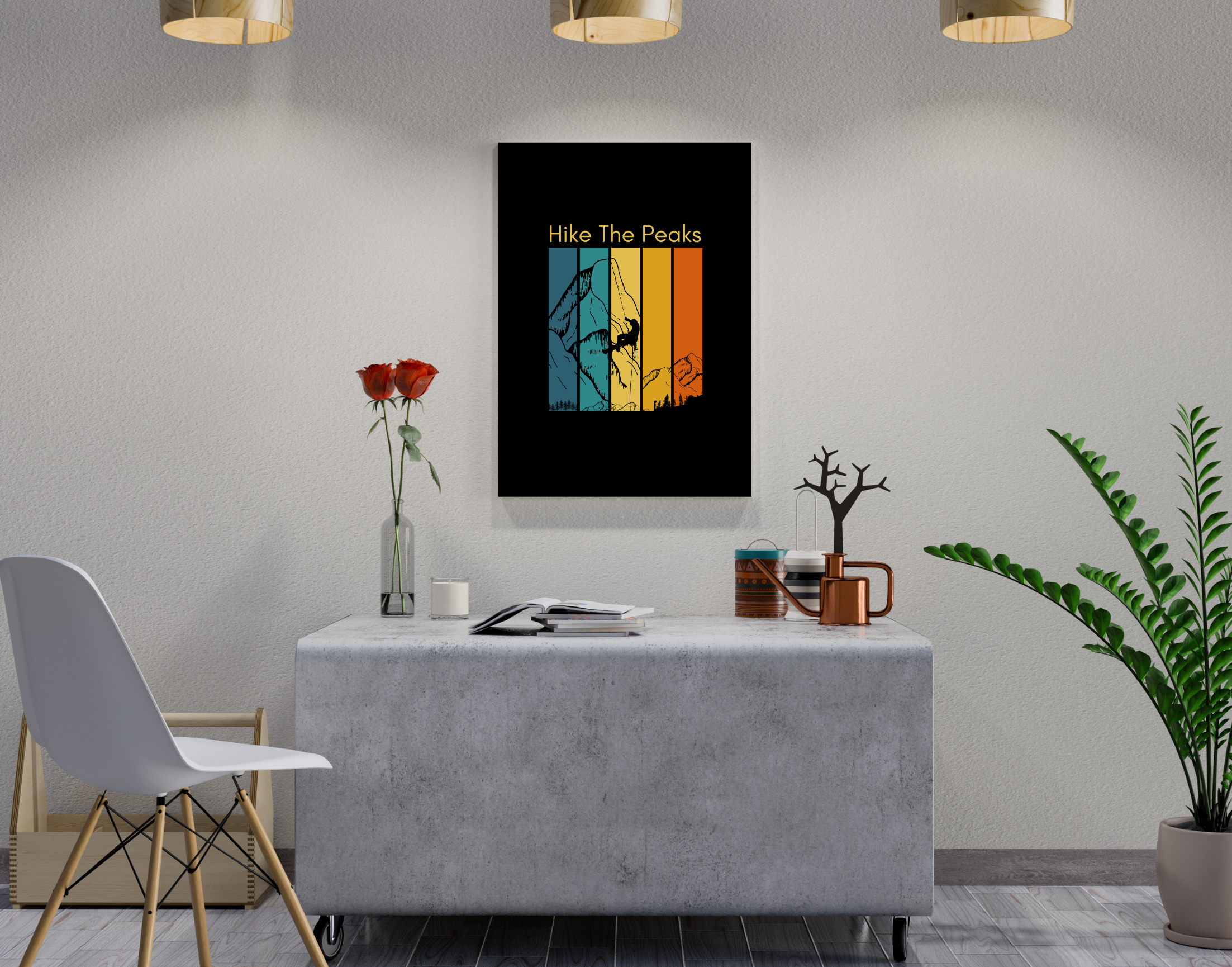 "HIKE THROUGH PEAKS"- Shiny & Sturdy Metallic Poster Art That Pops & Sticks (Literally!)