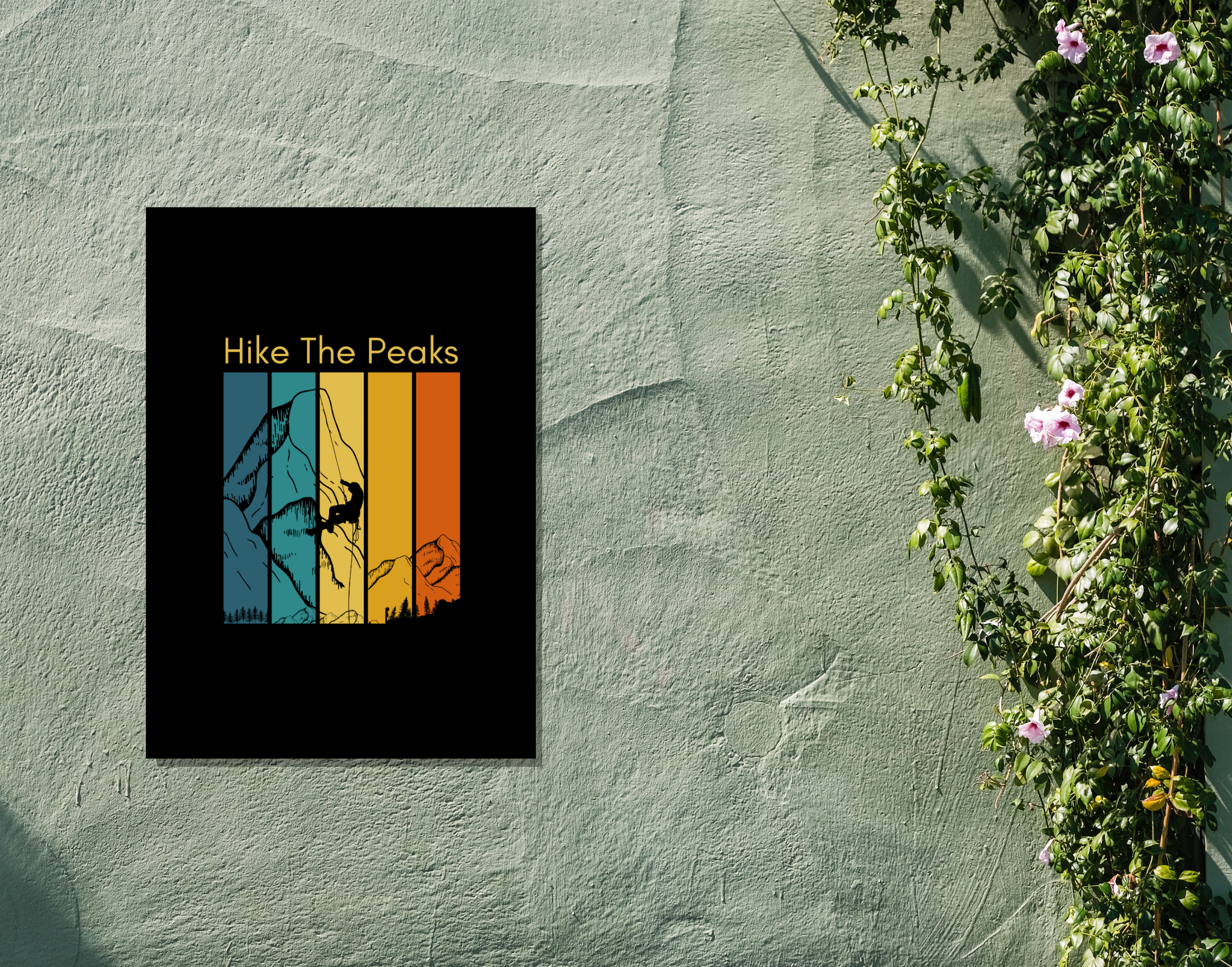 "HIKE THROUGH PEAKS"- Shiny & Sturdy Metallic Poster Art That Pops & Sticks (Literally!)