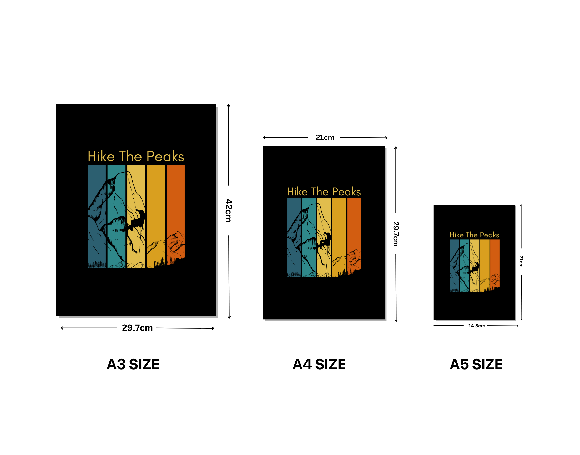 "HIKE THROUGH PEAKS"- Shiny & Sturdy Metallic Poster Art That Pops & Sticks (Literally!)