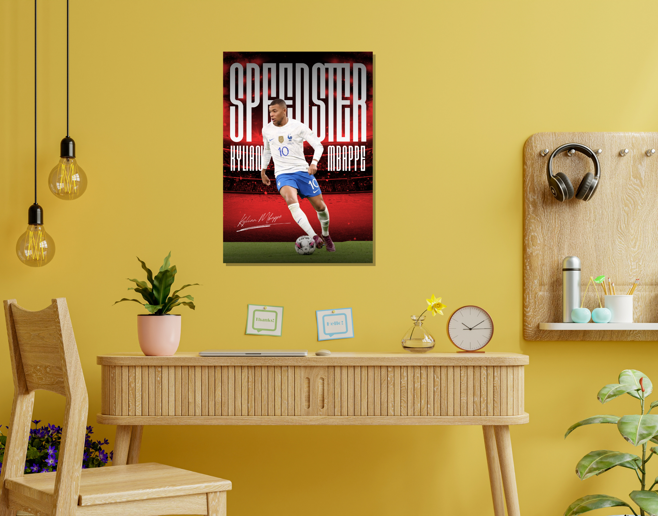 "Kylian Mbappé: Speedster"- Shiny & Sturdy Metallic Poster Art That Pops & Sticks