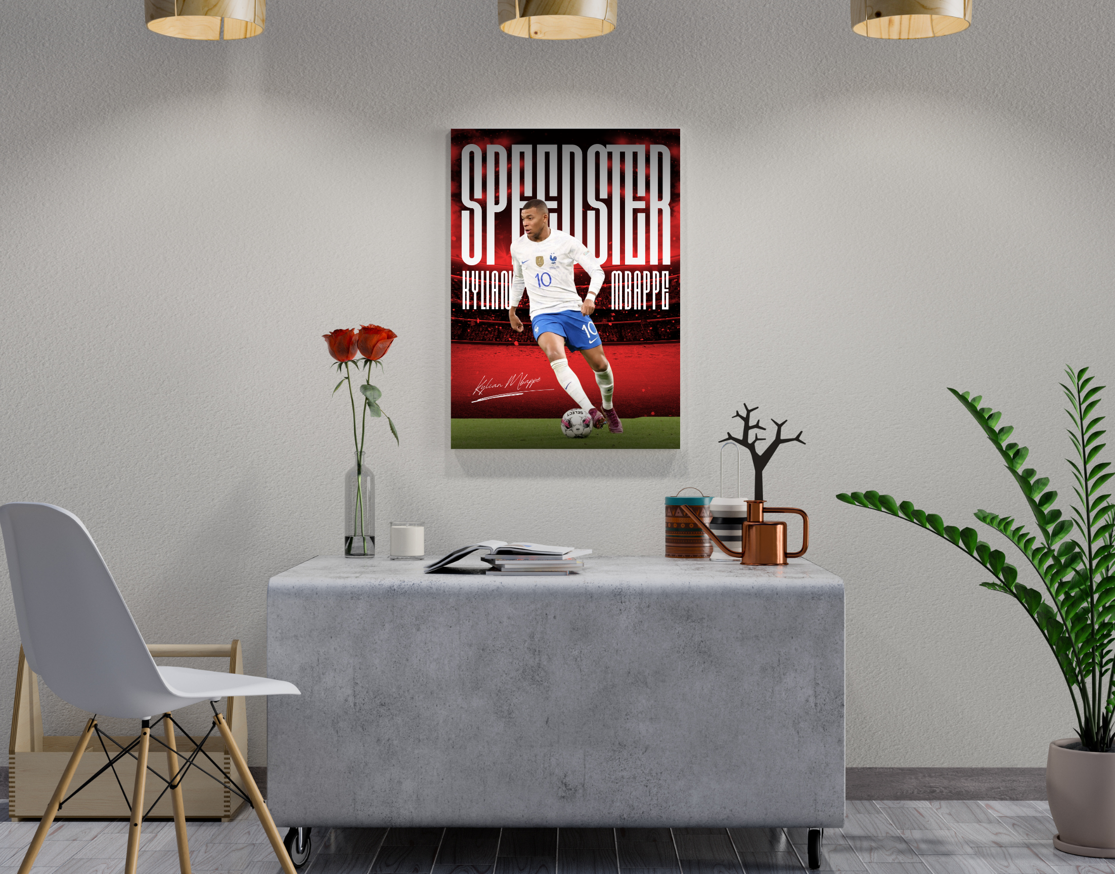 "Kylian Mbappé: Speedster"- Shiny & Sturdy Metallic Poster Art That Pops & Sticks