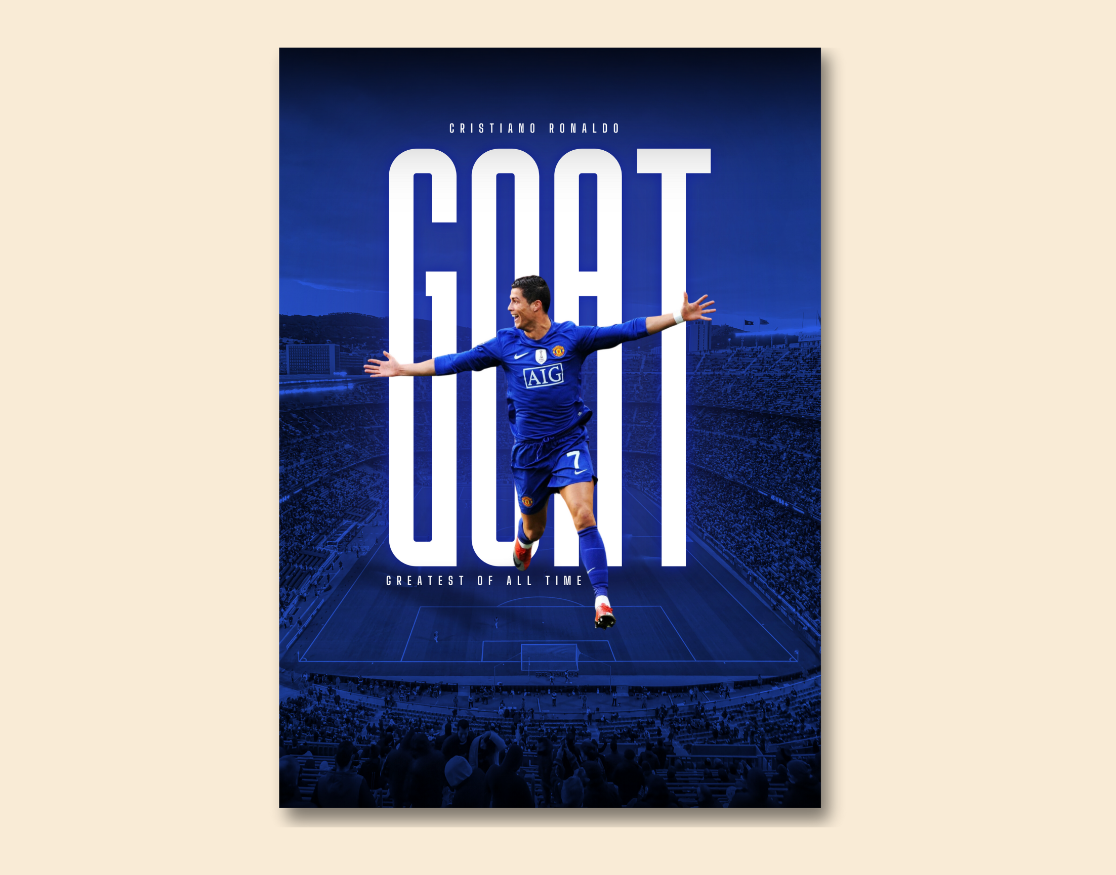 "The GOAT: Ronaldo"- Shiny & Sturdy Metallic Poster Art That Pops & Sticks