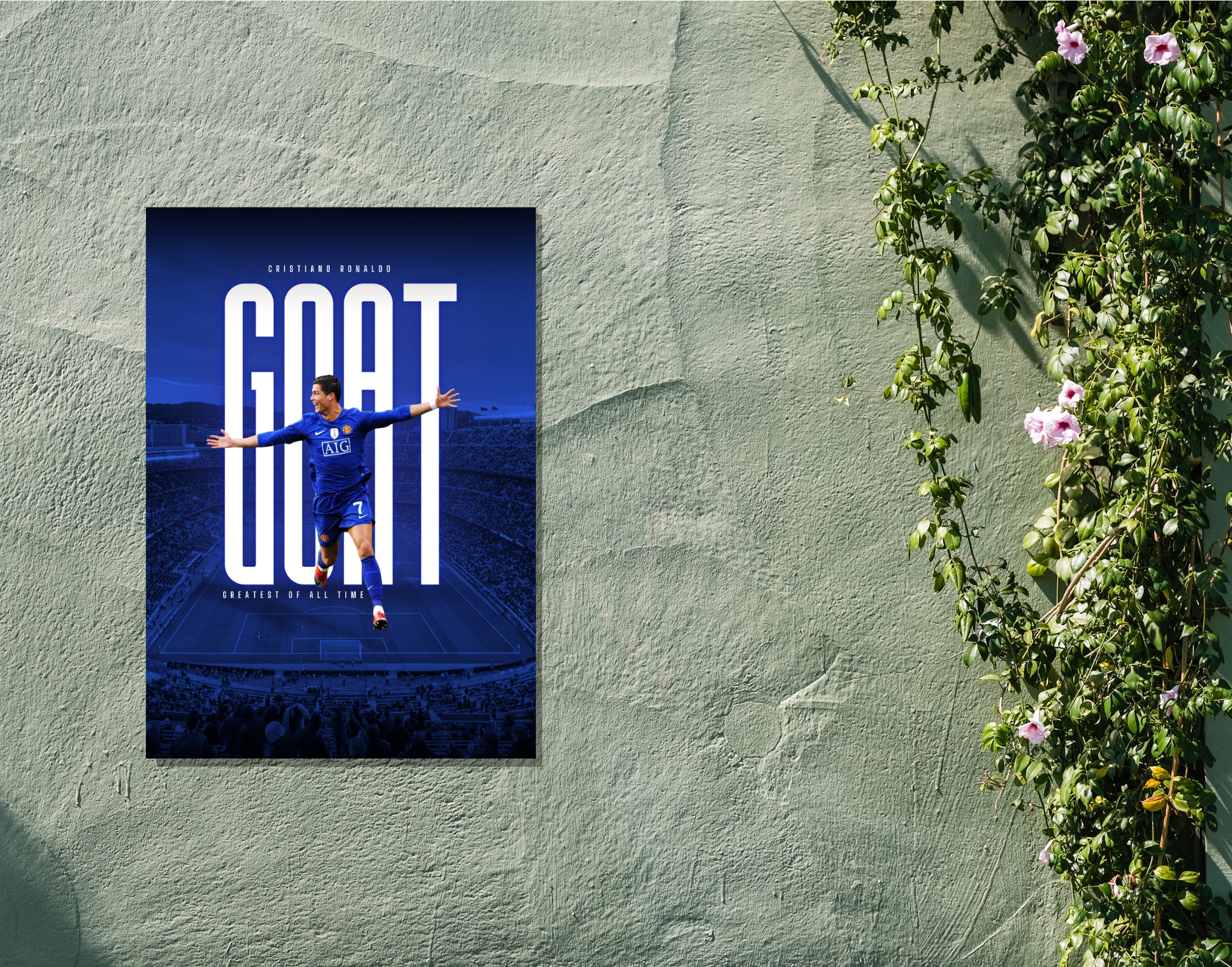 "The GOAT: Ronaldo"- Shiny & Sturdy Metallic Poster Art That Pops & Sticks