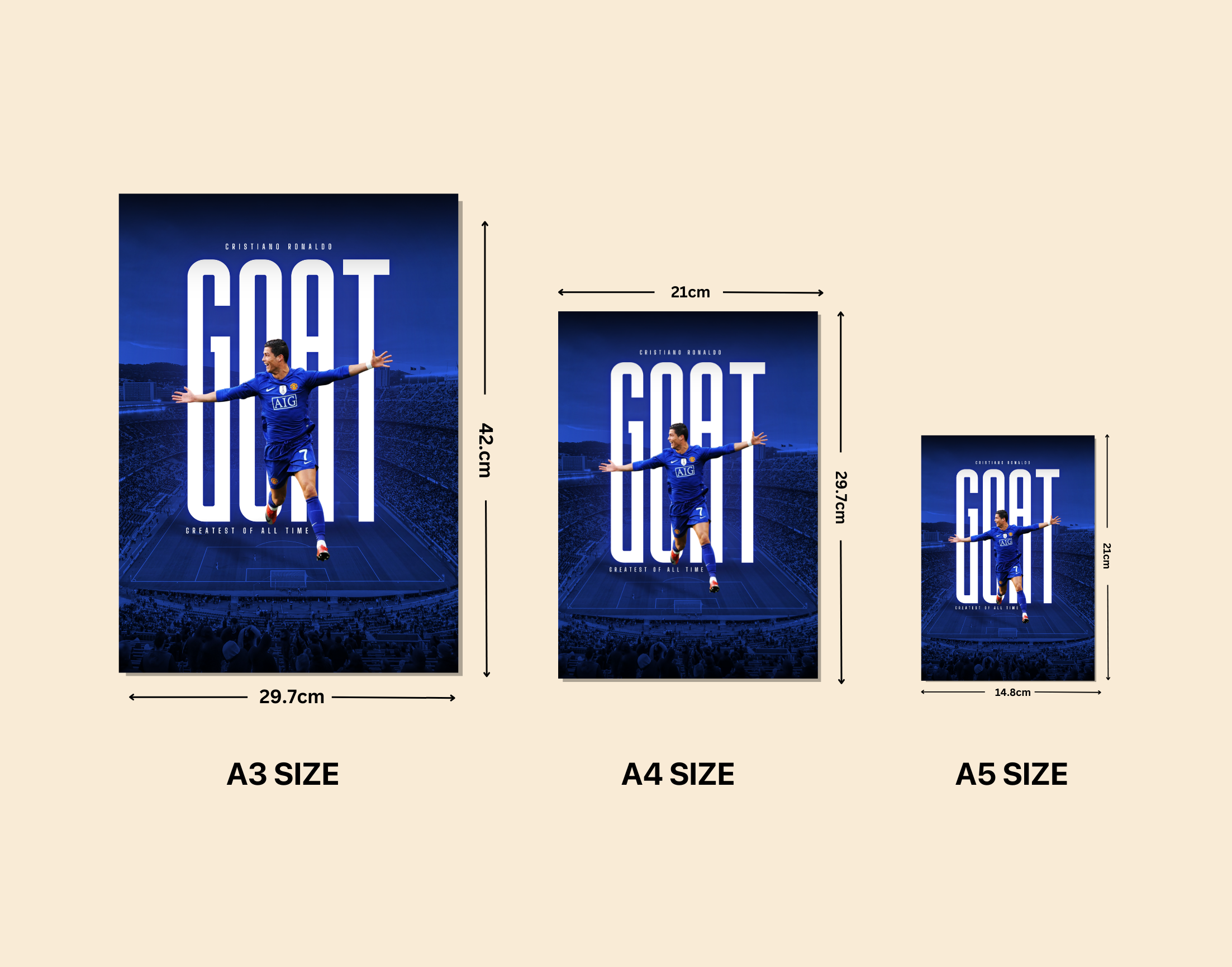 "The GOAT: Ronaldo"- Shiny & Sturdy Metallic Poster Art That Pops & Sticks