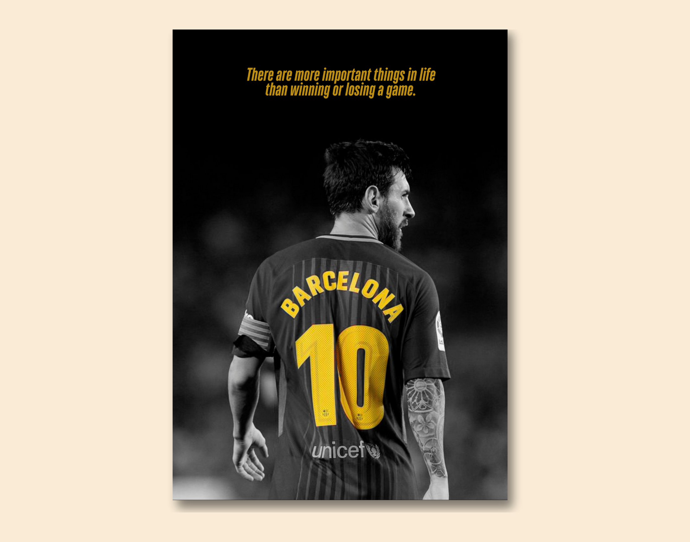 "Barcelona 10:Messi "- Shiny & Sturdy Metallic Poster Art That Pops & Sticks