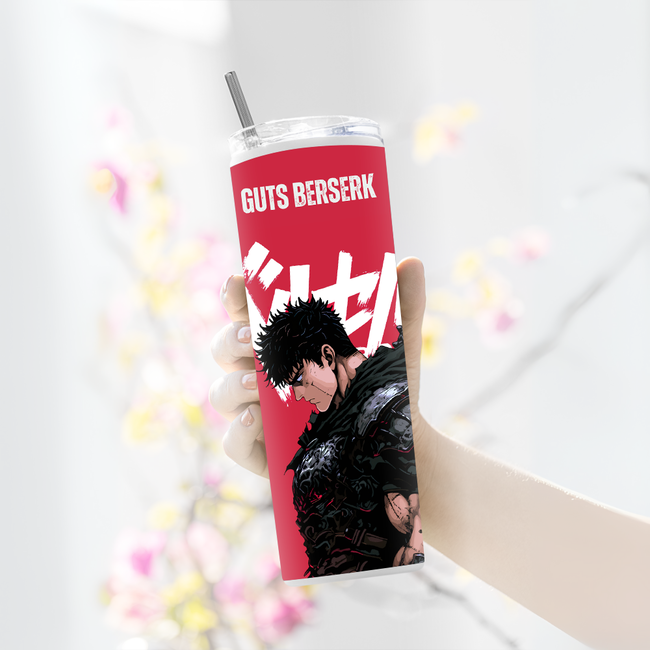 "GUTS BERSERK - FEARLESS" Tumbler with Metal Straw