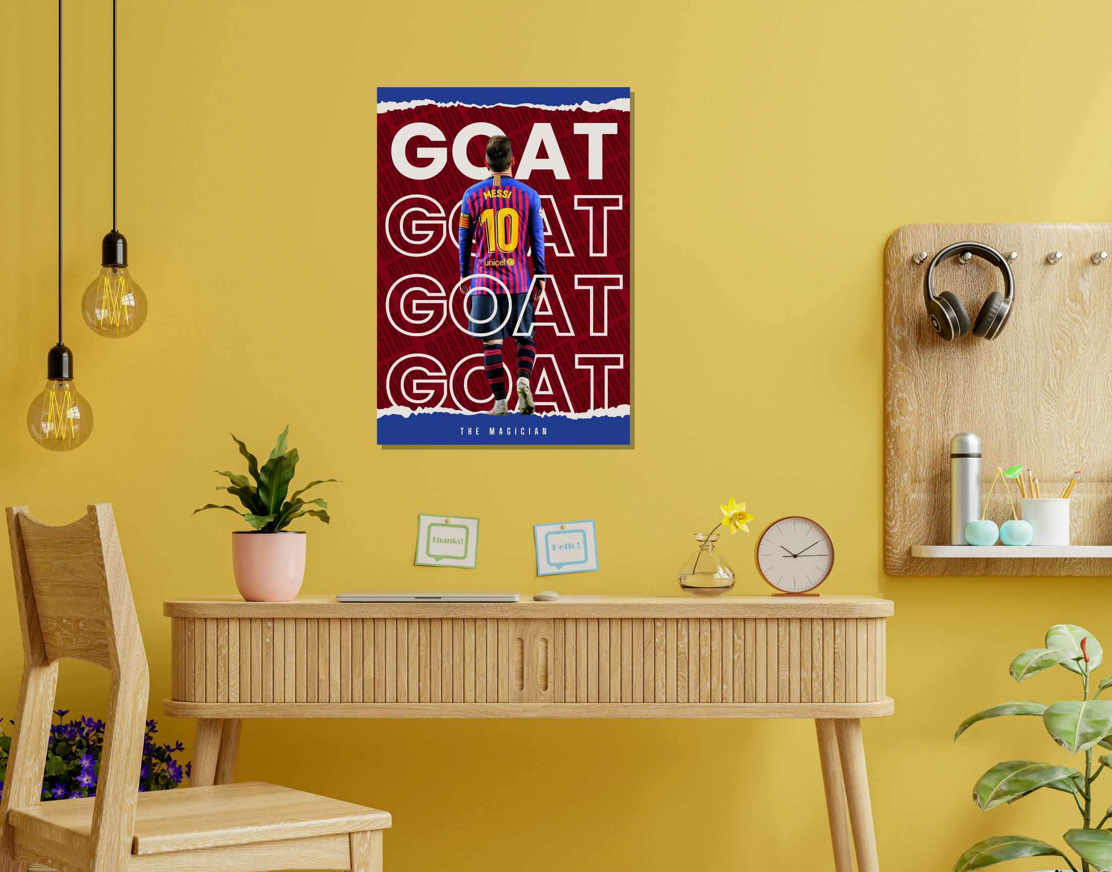 "The GOAT: Messi"- Shiny & Sturdy Metallic Poster Art That Pops & Sticks