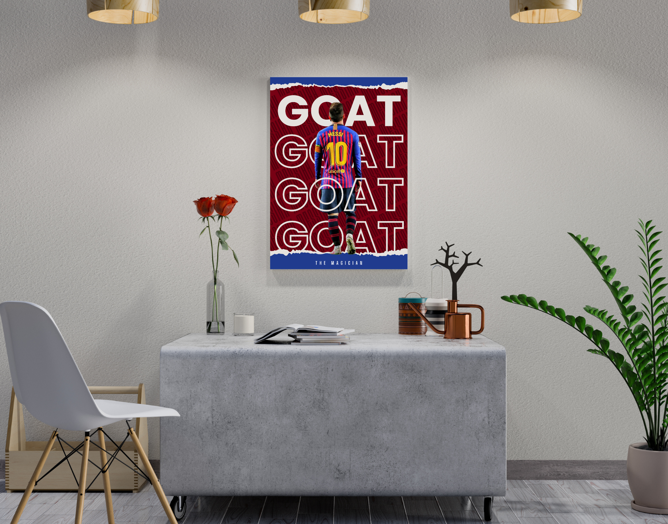 "The GOAT: Messi"- Shiny & Sturdy Metallic Poster Art That Pops & Sticks