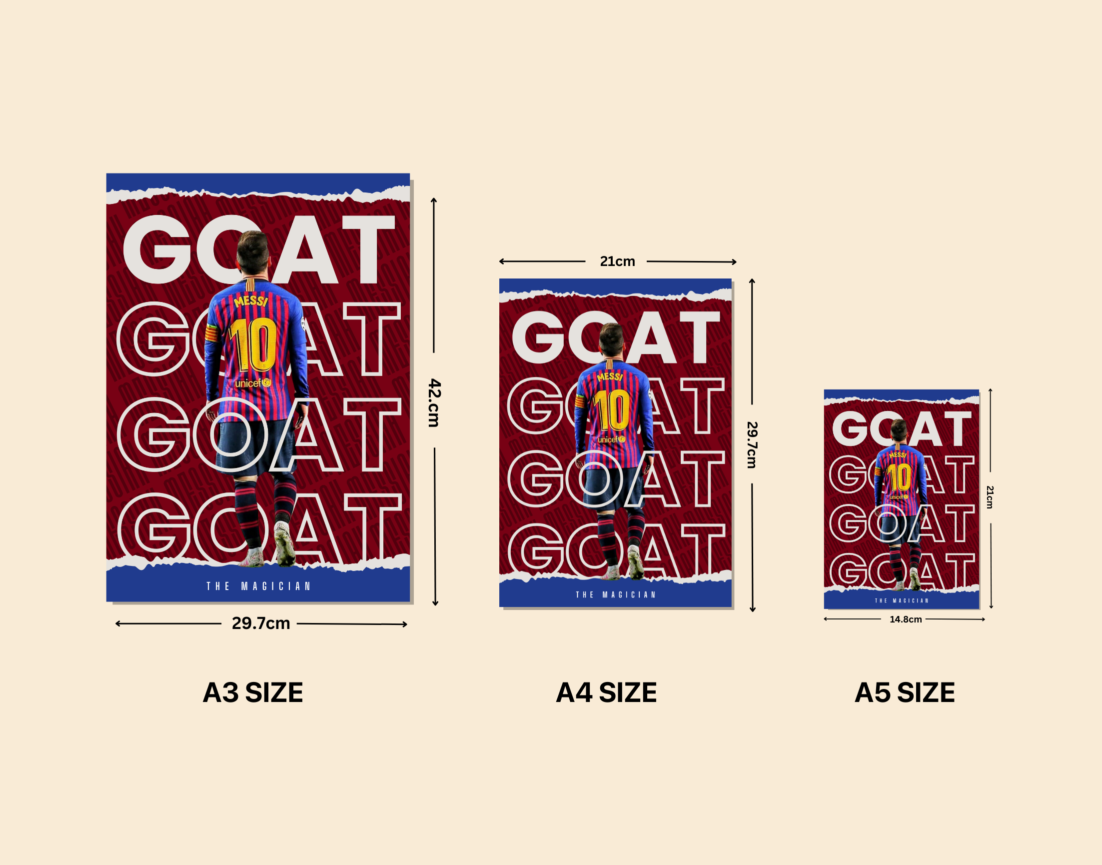 "The GOAT: Messi"- Shiny & Sturdy Metallic Poster Art That Pops & Sticks