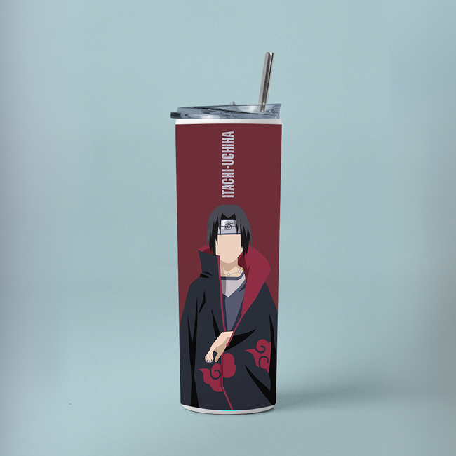 "ITACHI UCHIHA - MINIMAL ART" Tumbler with Metal Straw