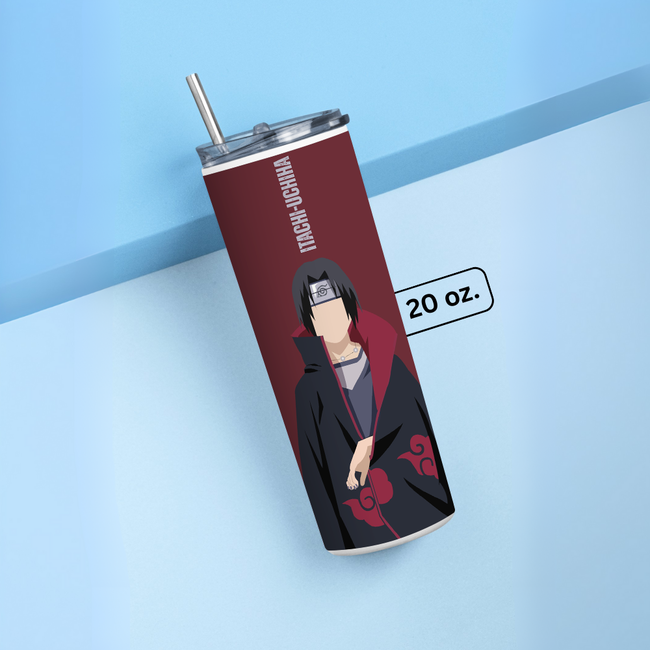 "ITACHI UCHIHA - MINIMAL ART" Tumbler with Metal Straw