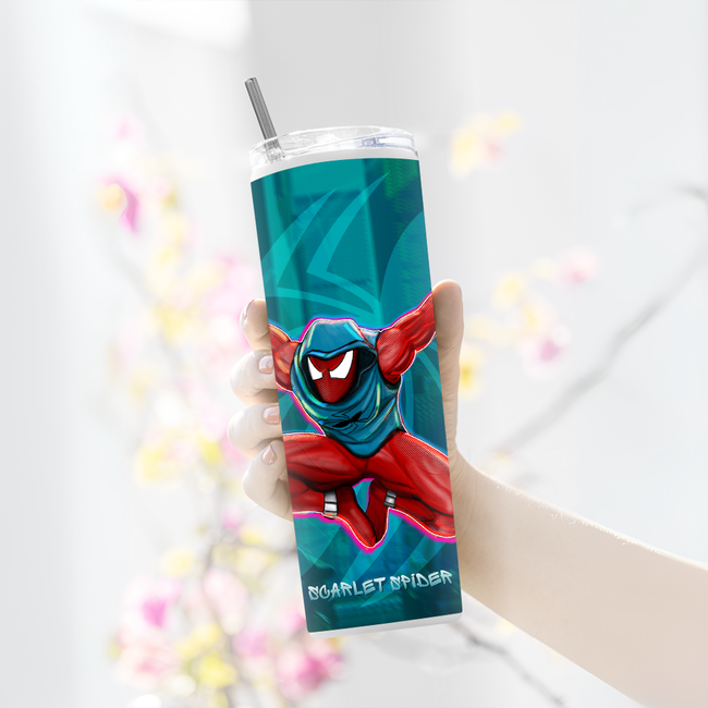 "SCARLET SPIDER" Tumbler with Metal Straw
