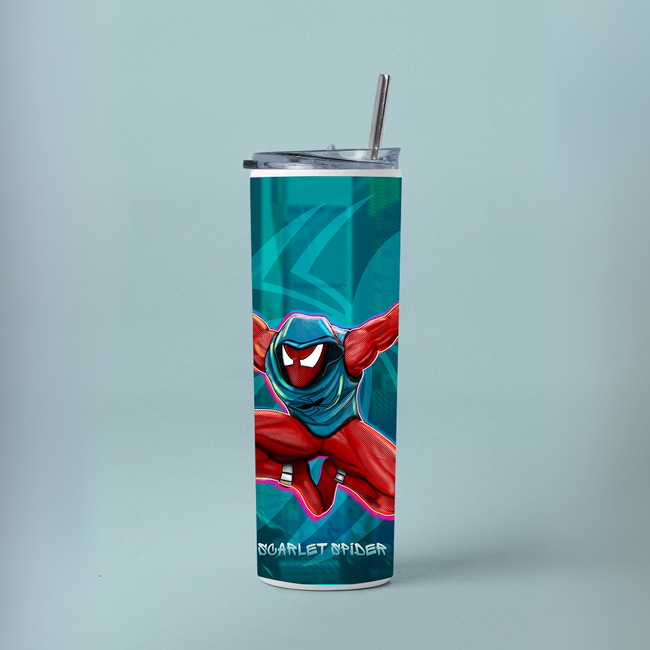 "SCARLET SPIDER" Tumbler with Metal Straw