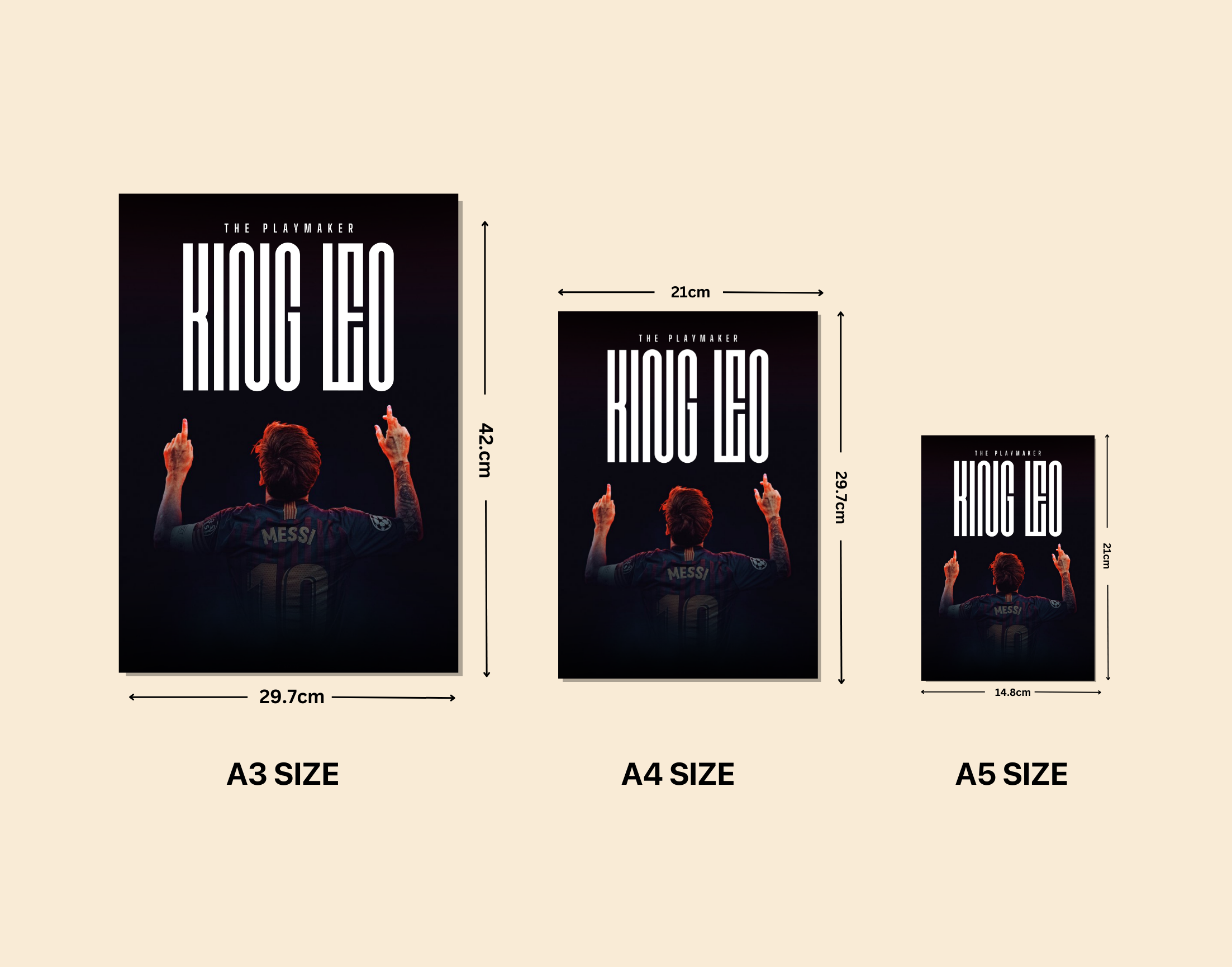 "King: Leo Messi"- Shiny & Sturdy Metallic Poster Art That Pops & Sticks