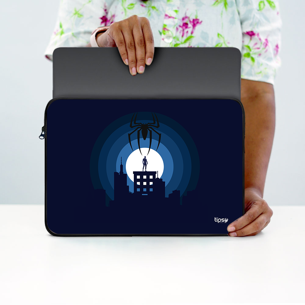 "SPIDERMAN TOP OF THE BUILDING" -Laptop Sleeves:Bold Modern Design for Every Size
