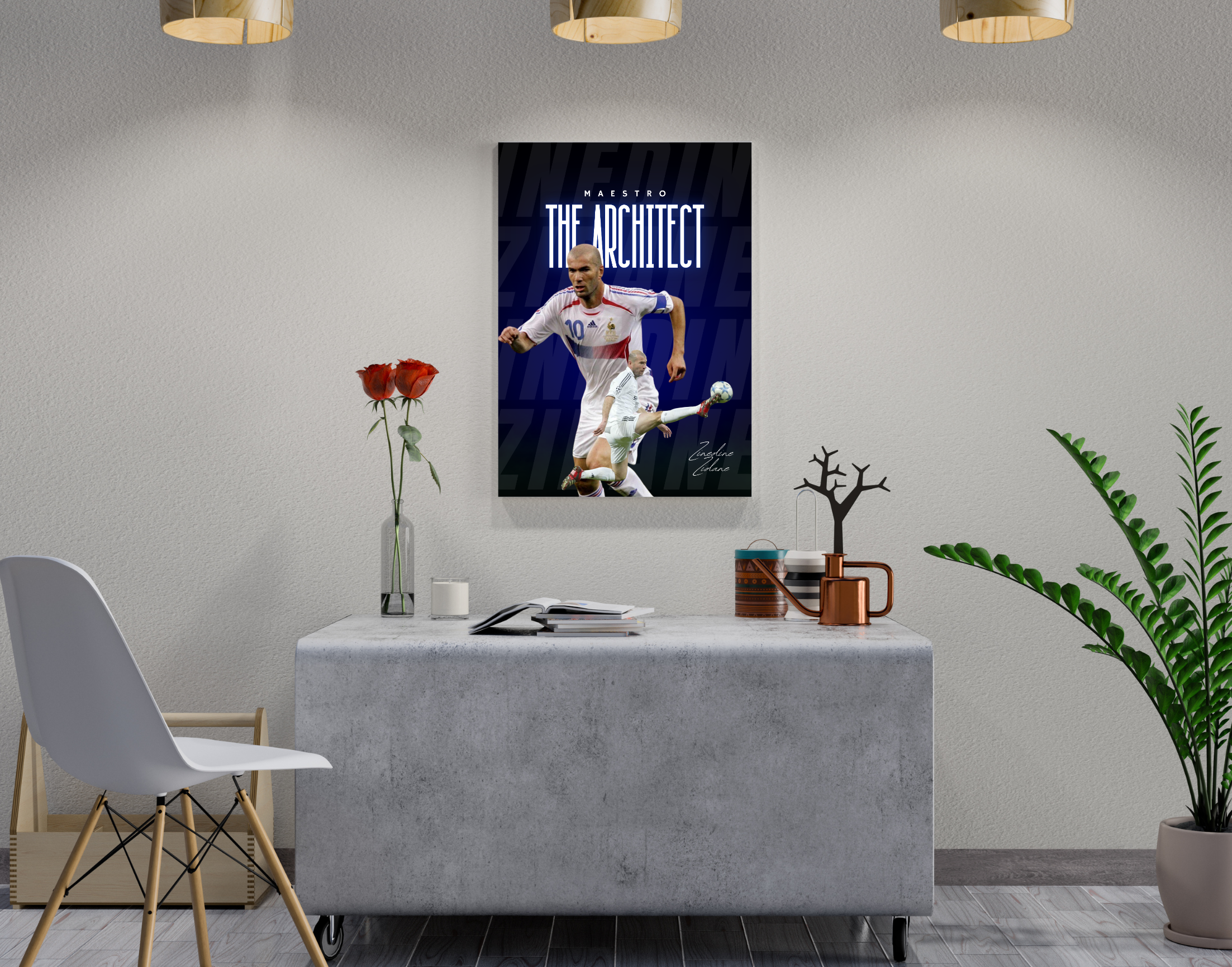 "Zinedine Zidane : The Architect"- Shiny & Sturdy Metallic Poster Art That Pops & Sticks