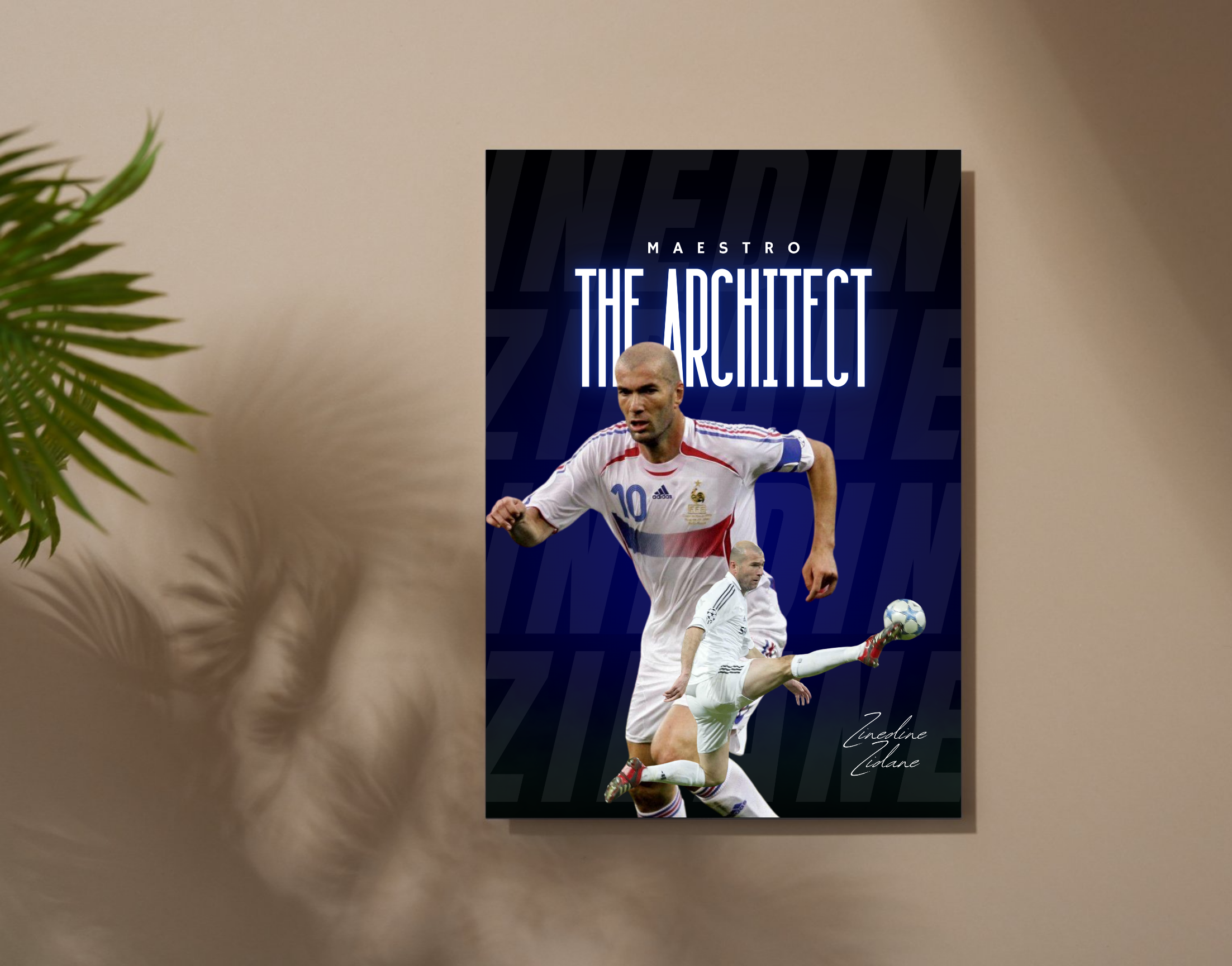 "Zinedine Zidane : The Architect"- Shiny & Sturdy Metallic Poster Art That Pops & Sticks