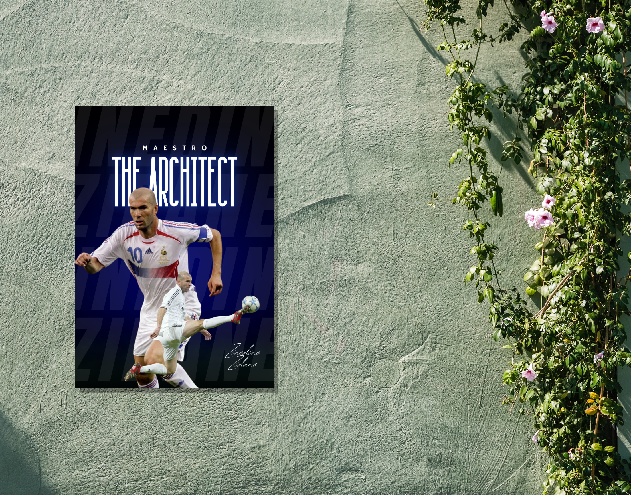 "Zinedine Zidane : The Architect"- Shiny & Sturdy Metallic Poster Art That Pops & Sticks