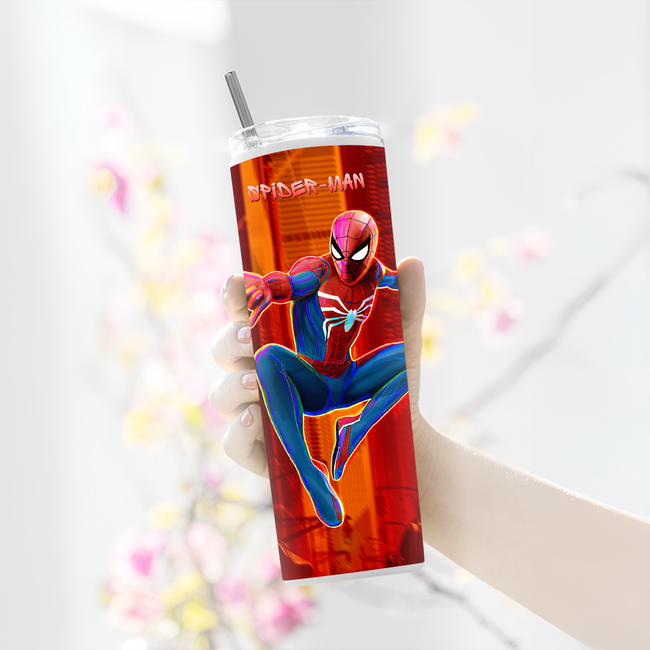 "SPIDEY- BRAND NEW" Tumbler with Metal Straw