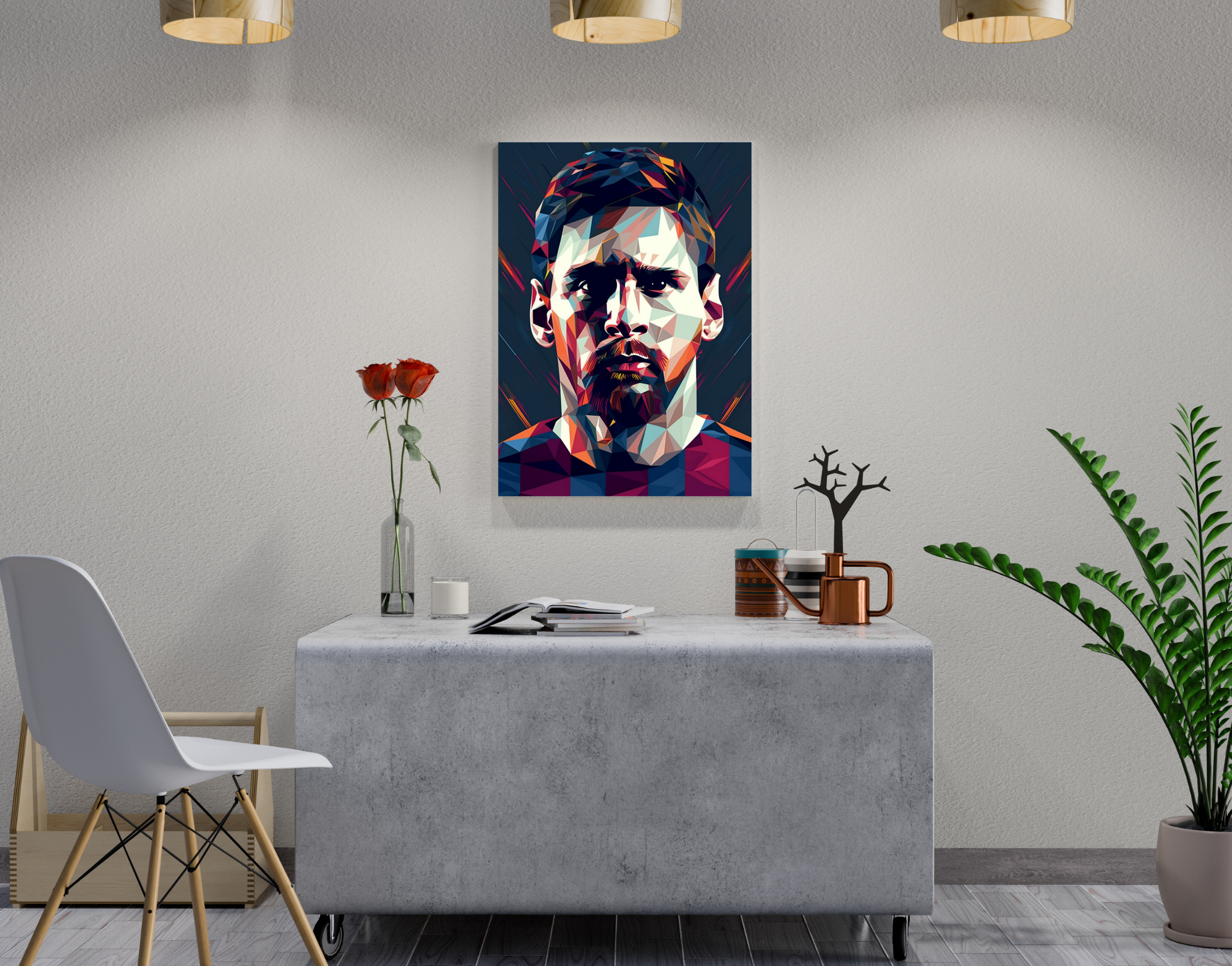 "Messi:Illustration Art"- Shiny & Sturdy Metallic Poster Art That Pops & Sticks