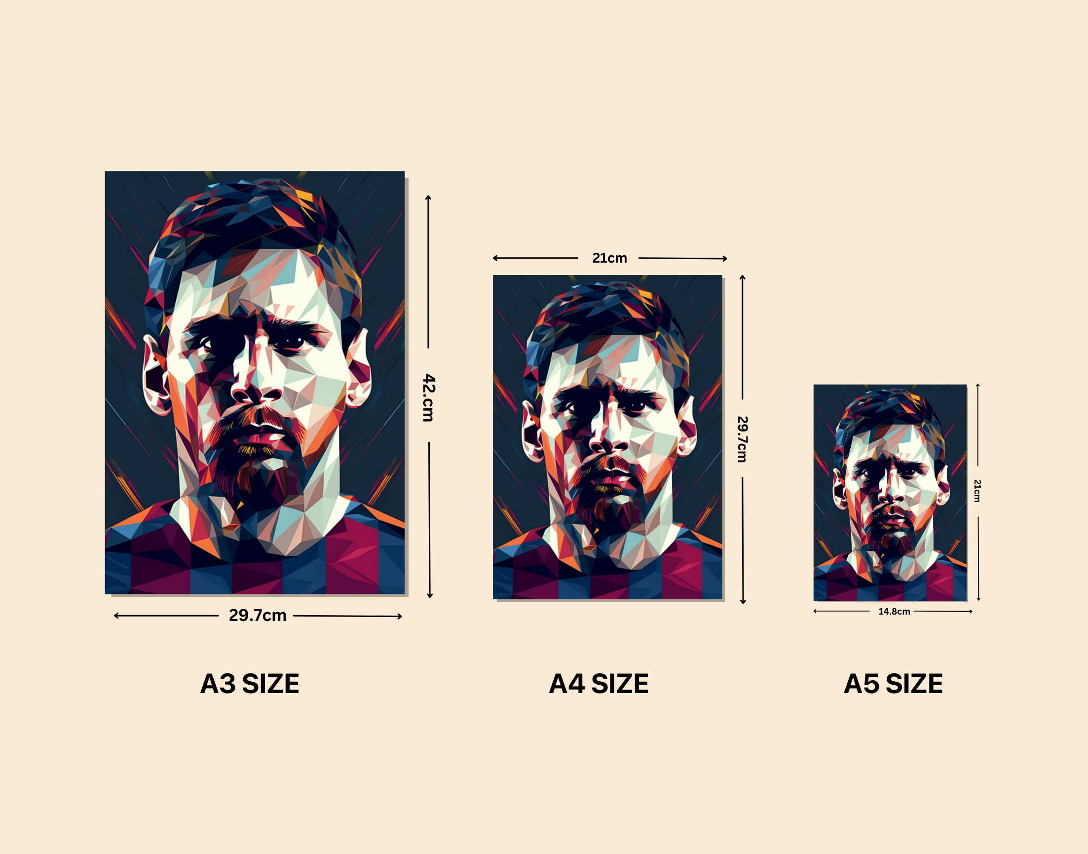 "Messi:Illustration Art"- Shiny & Sturdy Metallic Poster Art That Pops & Sticks