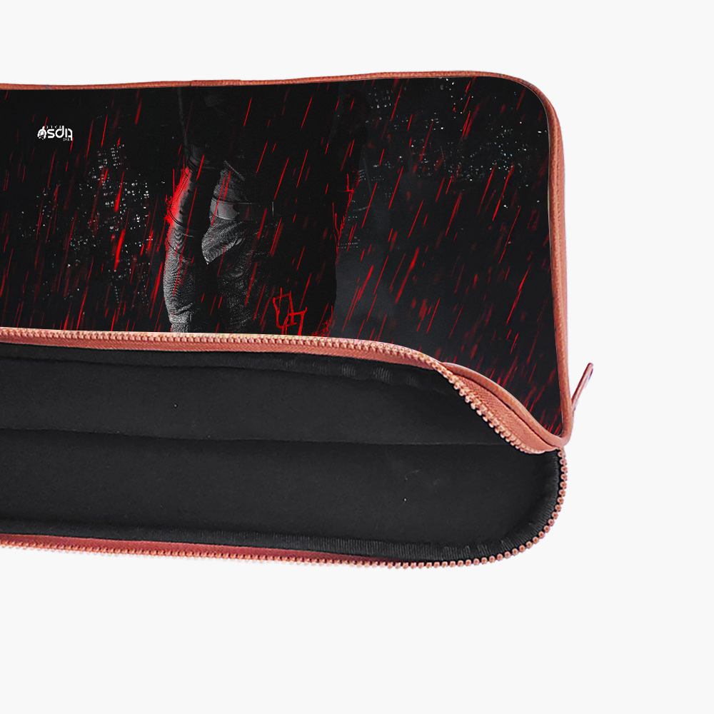 "DARE DEVIL - BLOOD RAIN" -Laptop Sleeves:Bold Modern Design for Every Size