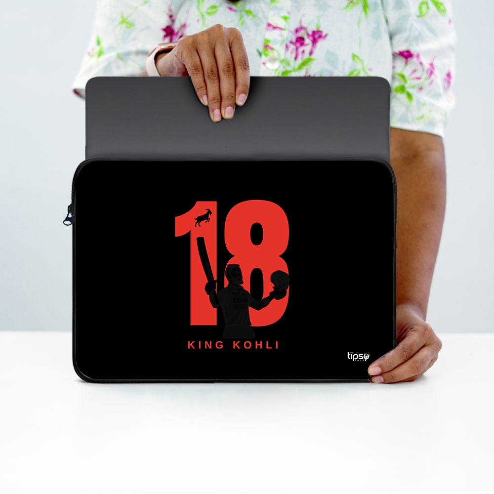 "VIRAT KOHLI - CRICKET FAN BASE" -Laptop Sleeves:Bold Modern Design for Every Size