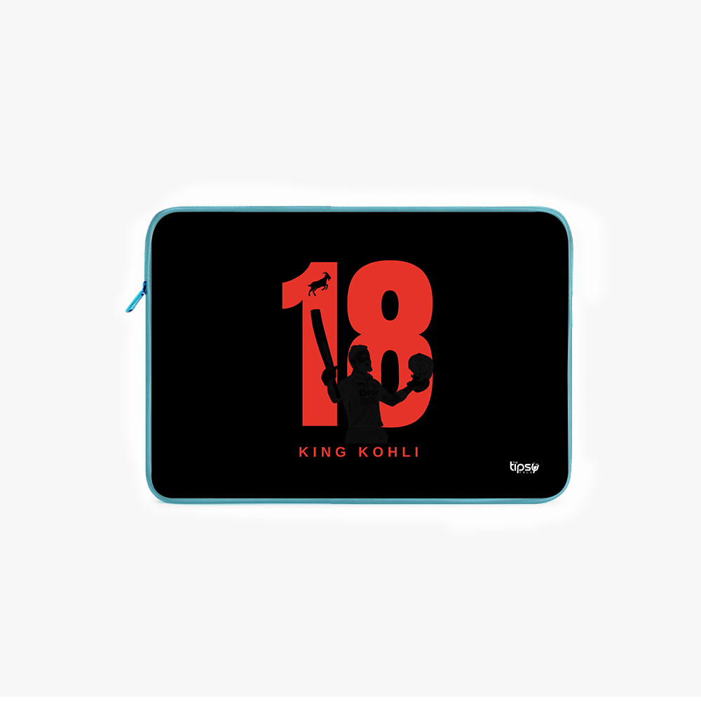 "VIRAT KOHLI - CRICKET FAN BASE" -Laptop Sleeves:Bold Modern Design for Every Size